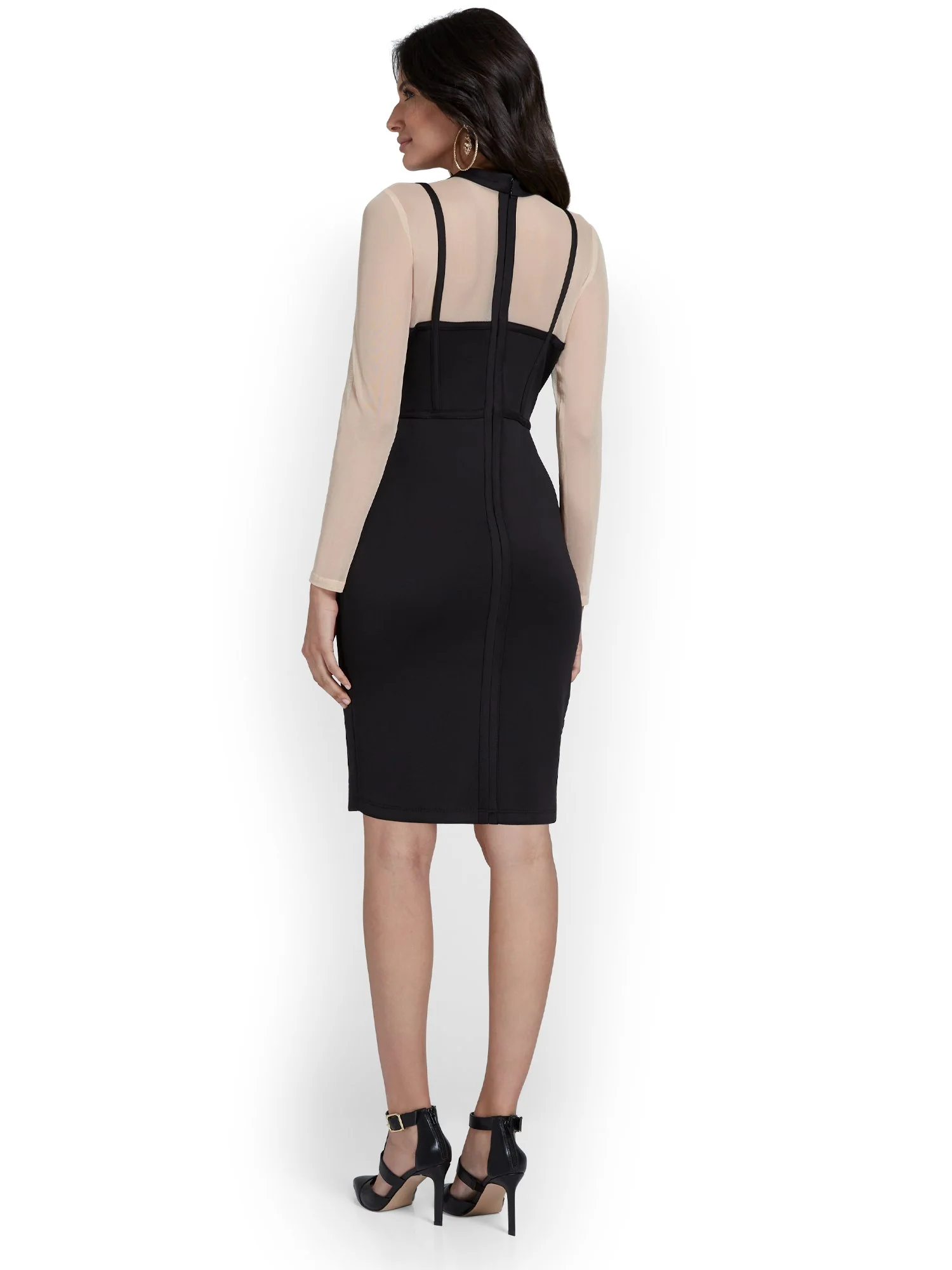 Corset Illusion-Neck Dress - Image 3