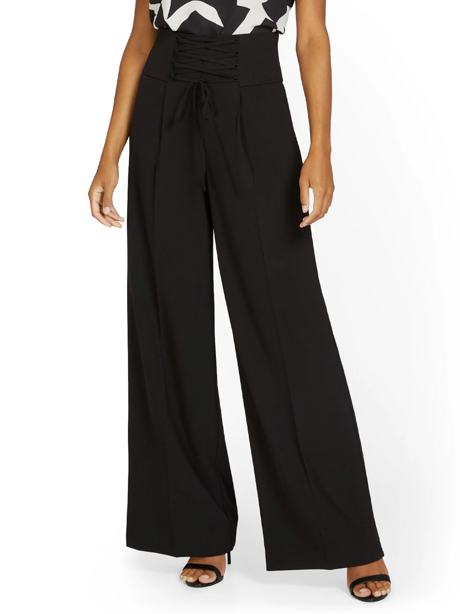 Corset-Waist Palazzo Pant
