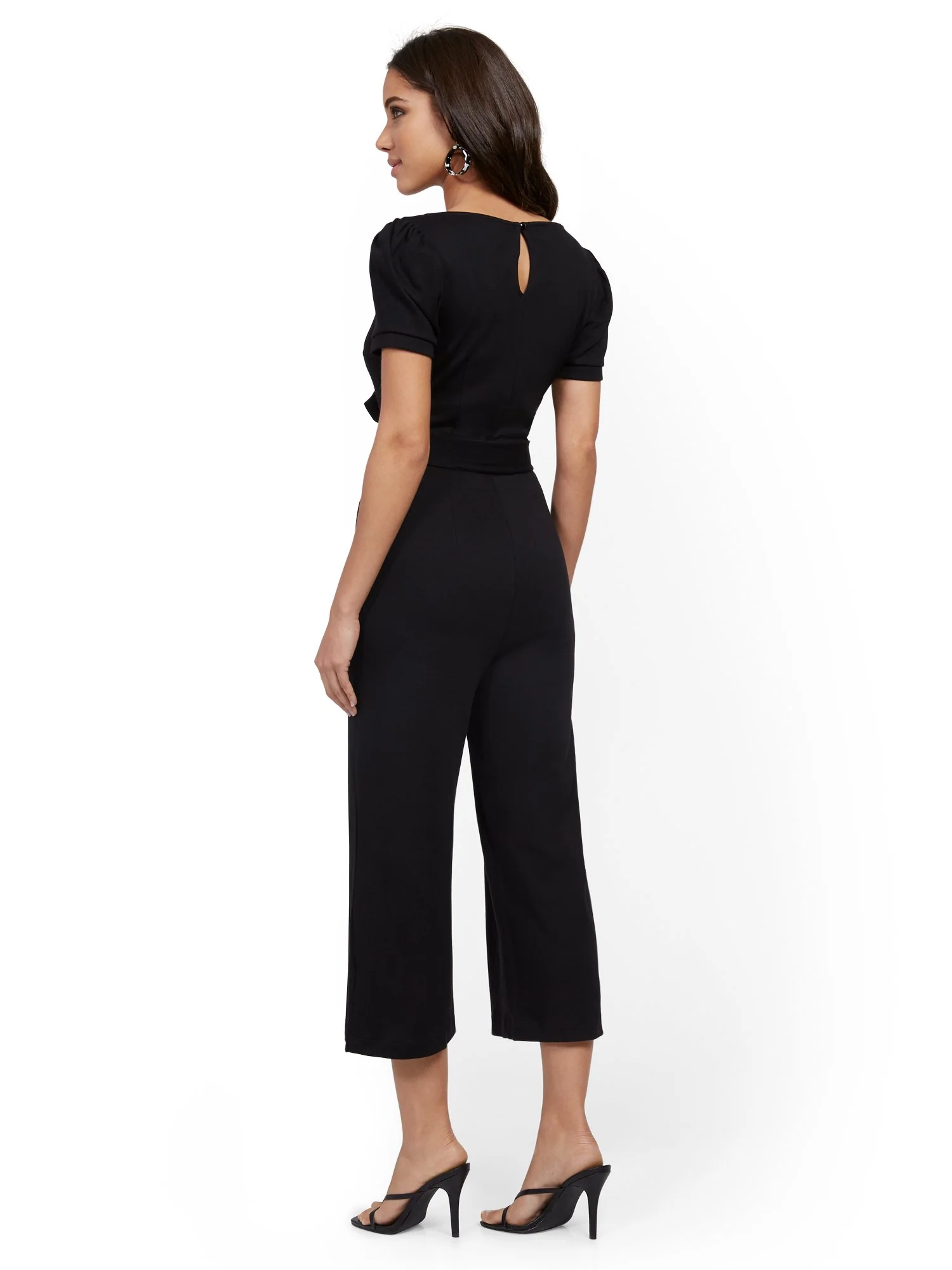 Cotton Knit Culotte Jumpsuit - Image 3