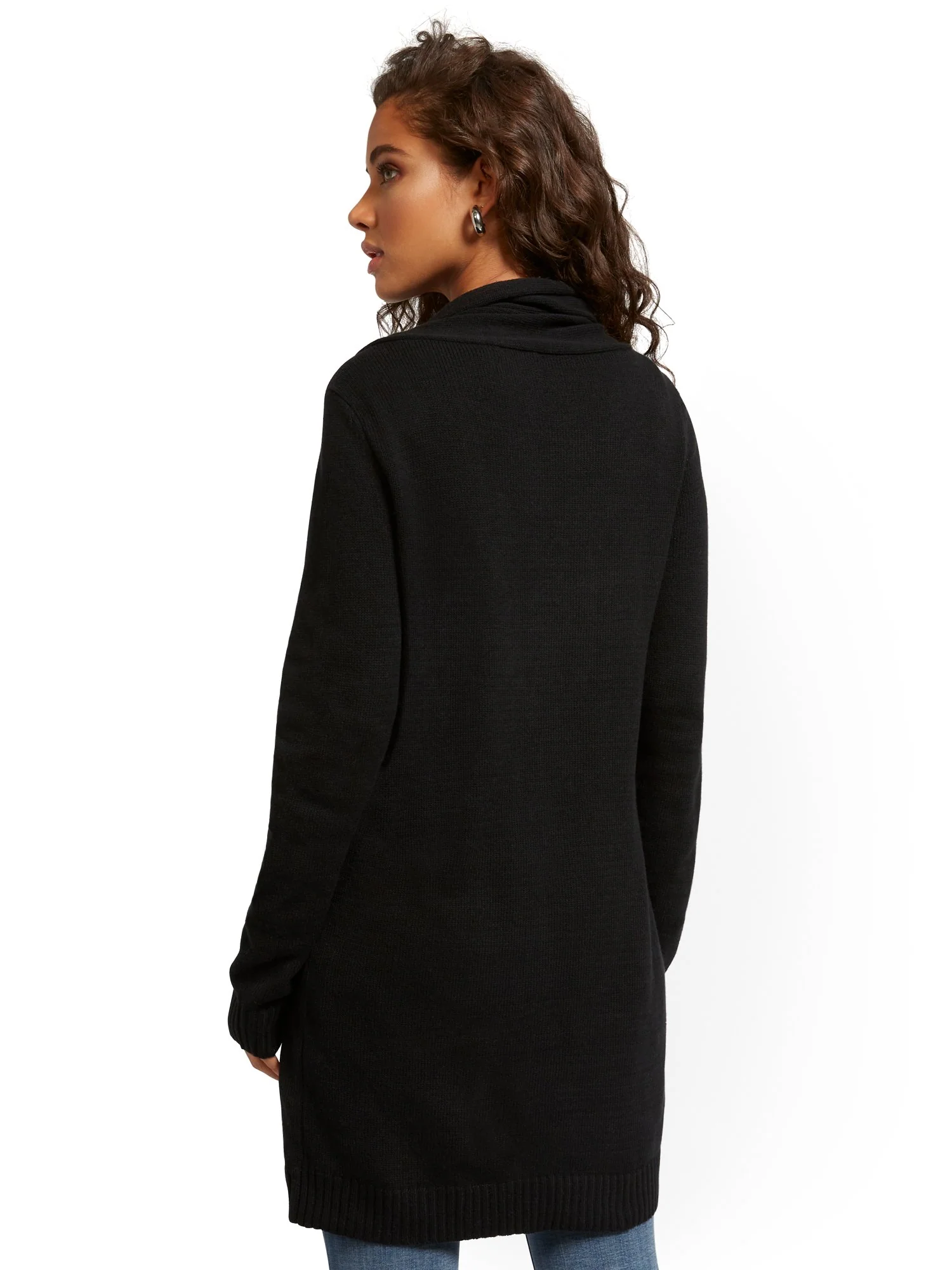 Cowlneck Zip-Front Cardigan - Image 3
