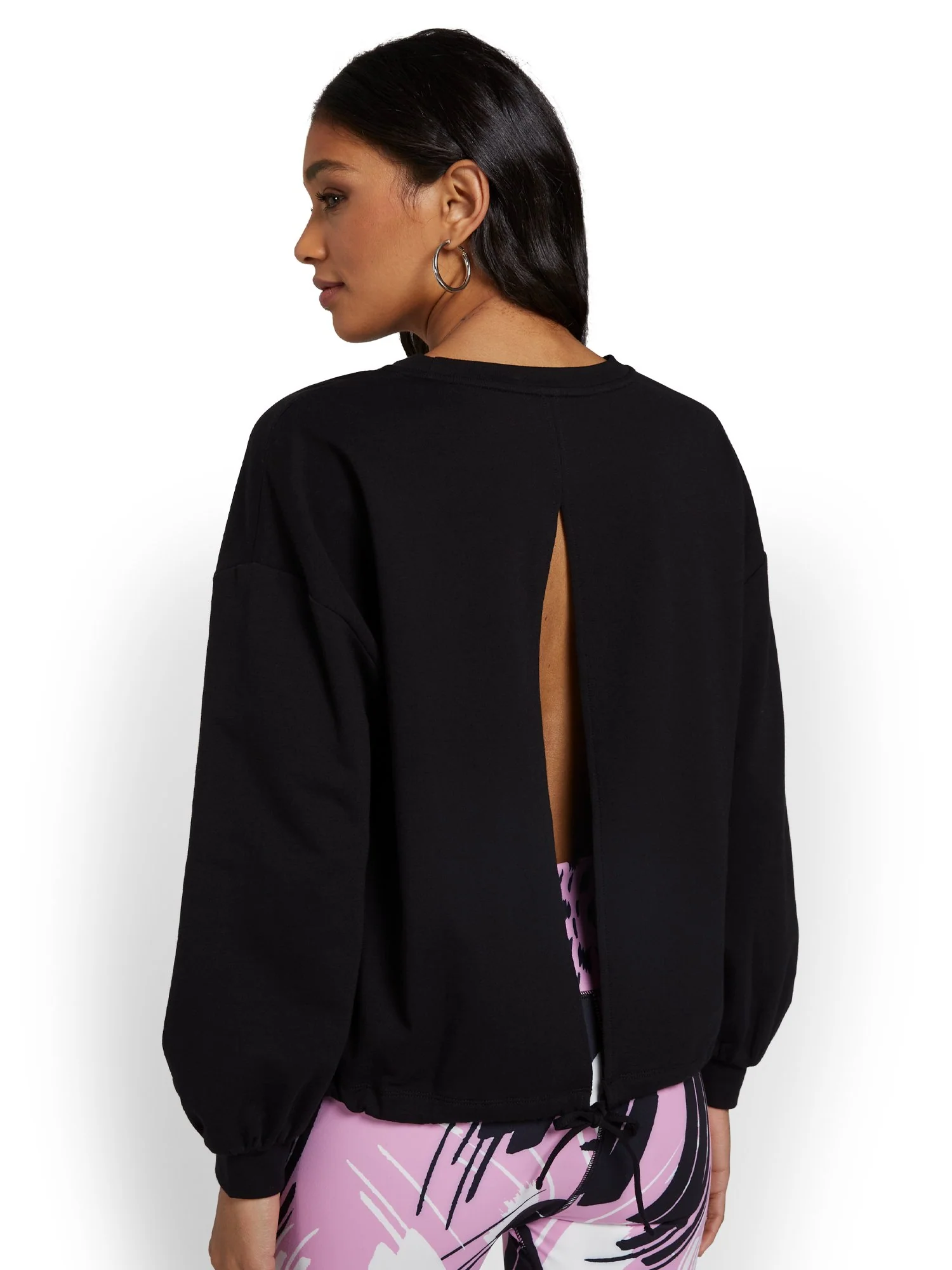 Crewneck Open-Back French Terry Pullover - Image 3