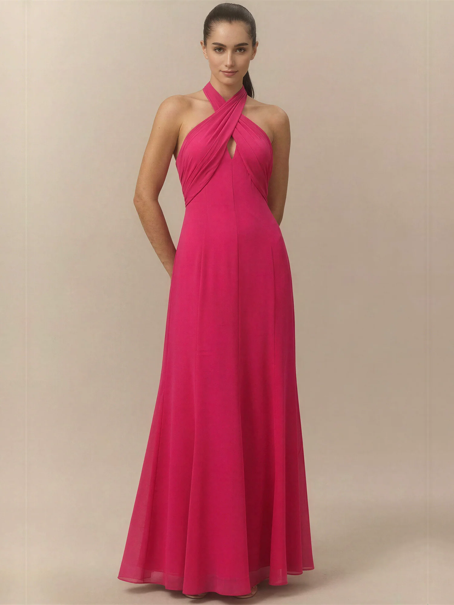 Criss Cross Chiffon Bust Gown - Image 5