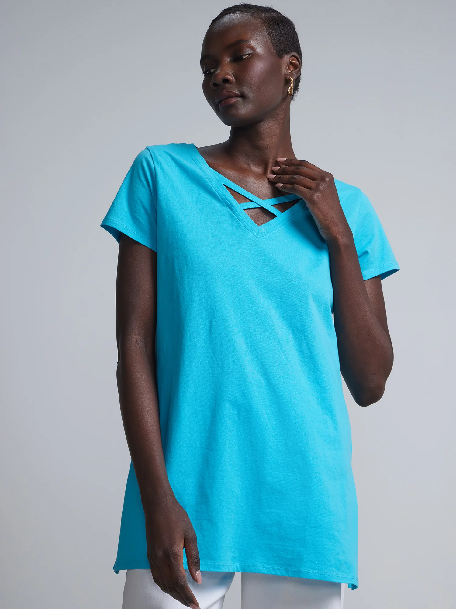 Criss-Cross Front Tunic Top - Image 17