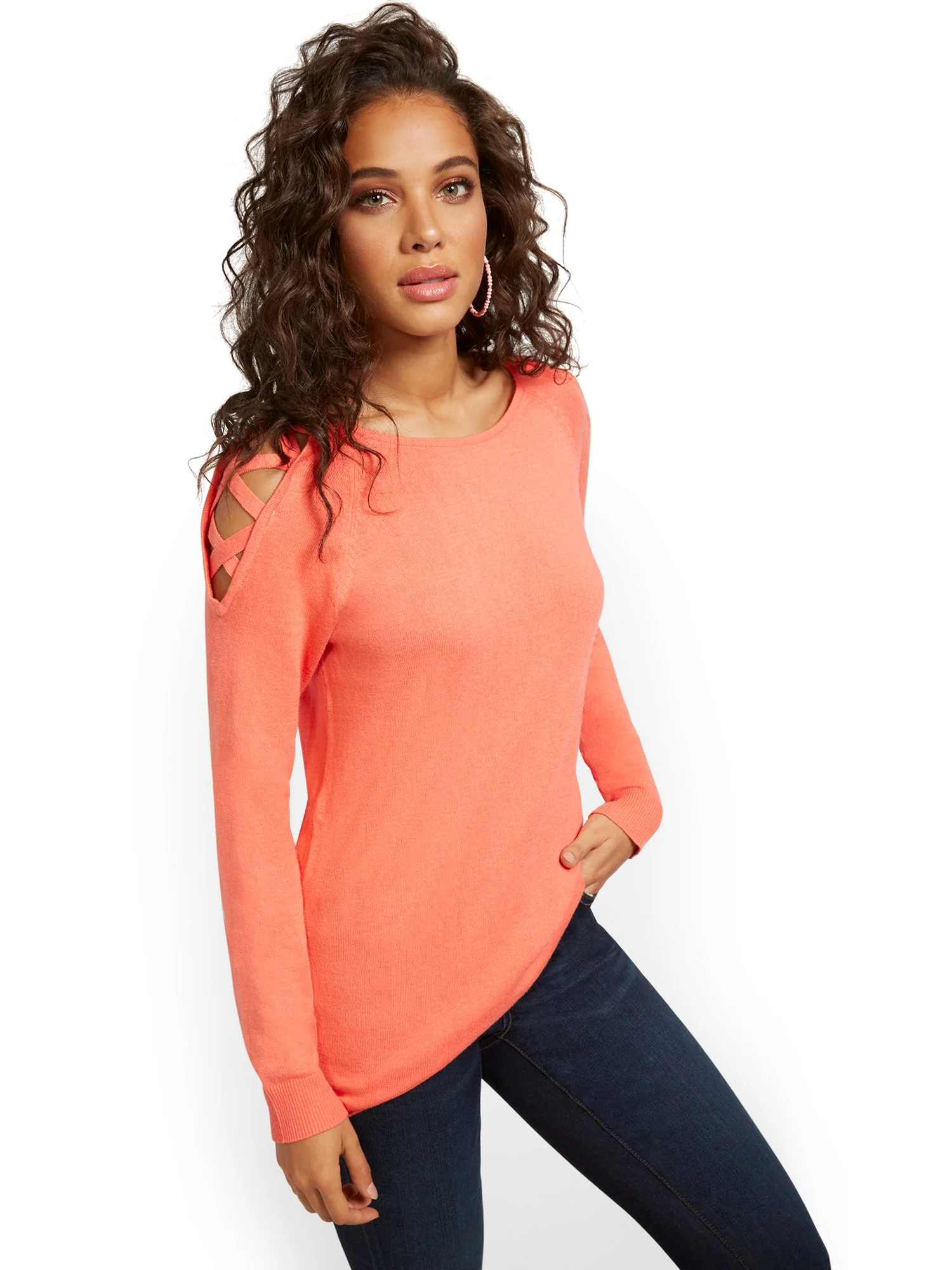 Crisscross Hi-Lo Tunic Sweater - Image 8