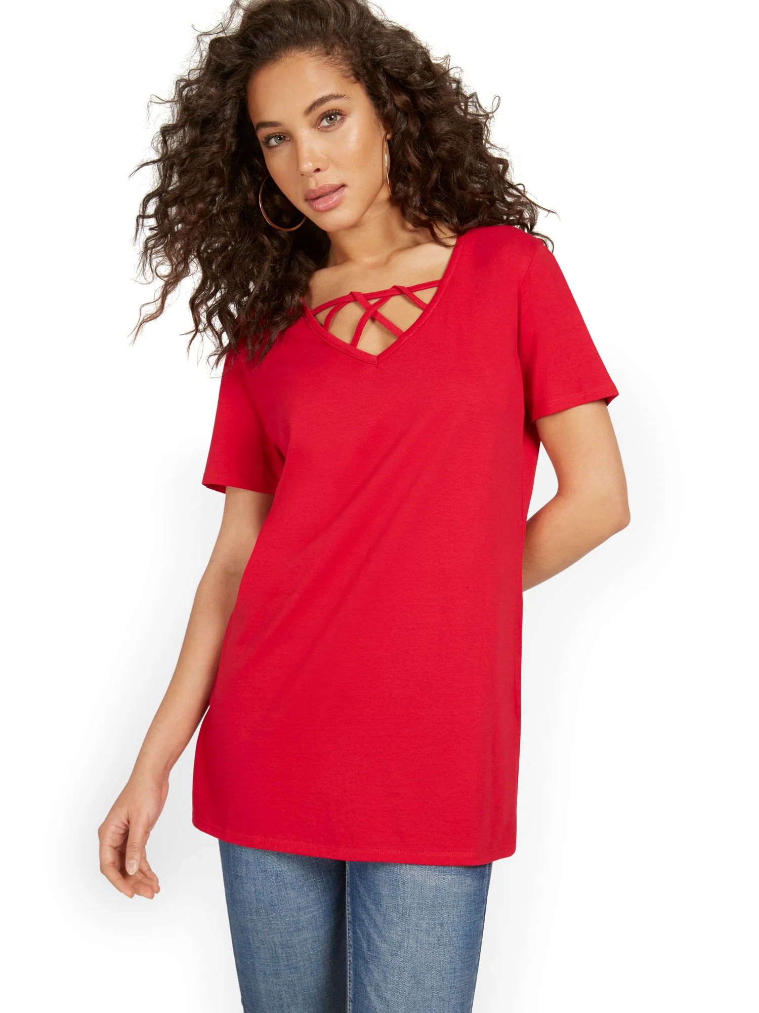 Crisscross-Neck Perfect Tunic Top - Image 15