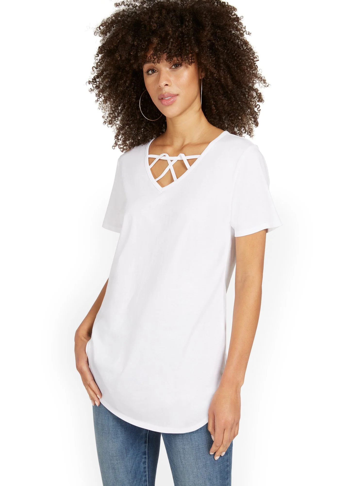 Crisscross-Neck Perfect Tunic Top - Image 2
