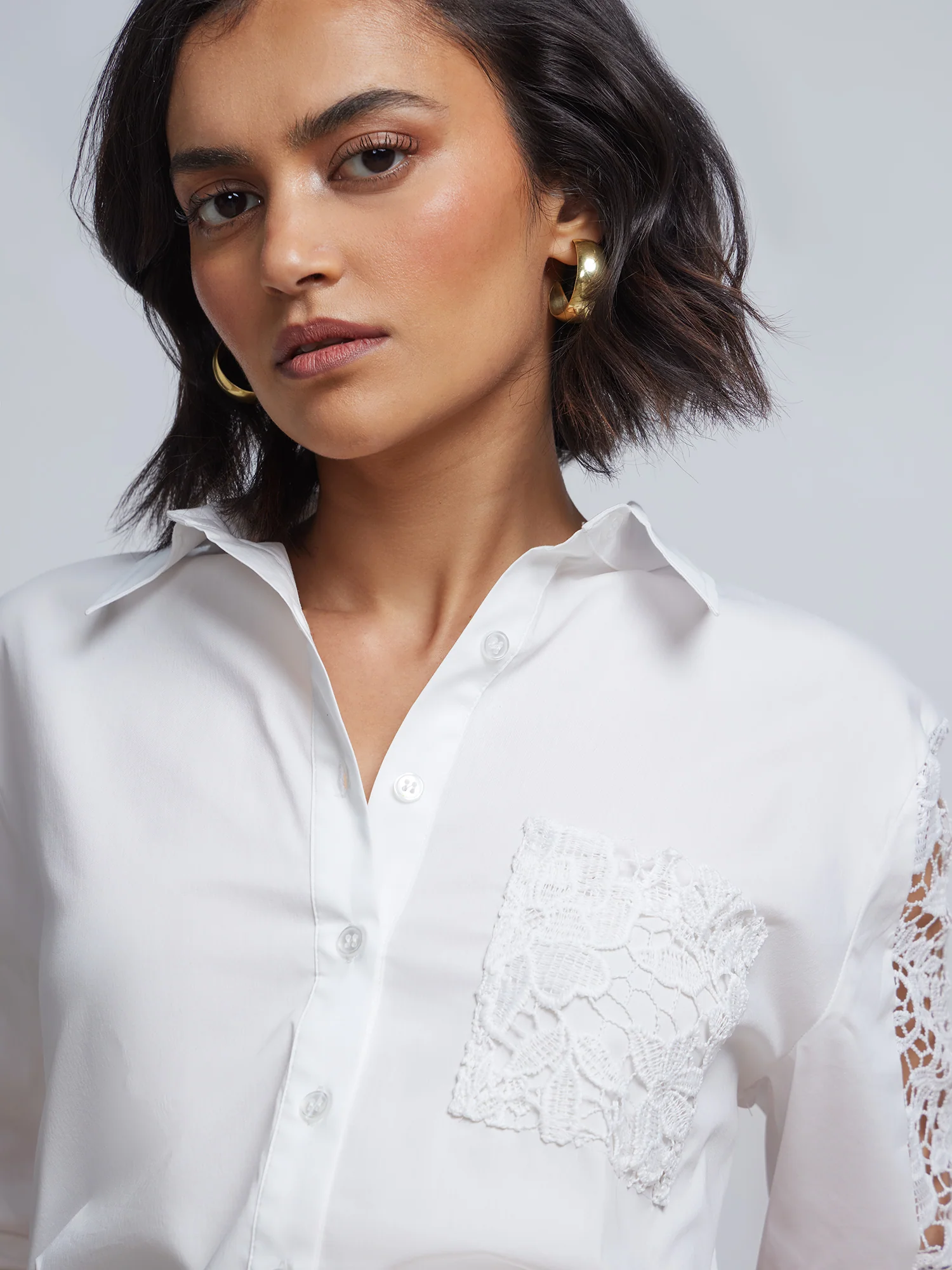 Crochet Boyfriend Button-Front - NY&C Madison Shirt® - Image 4