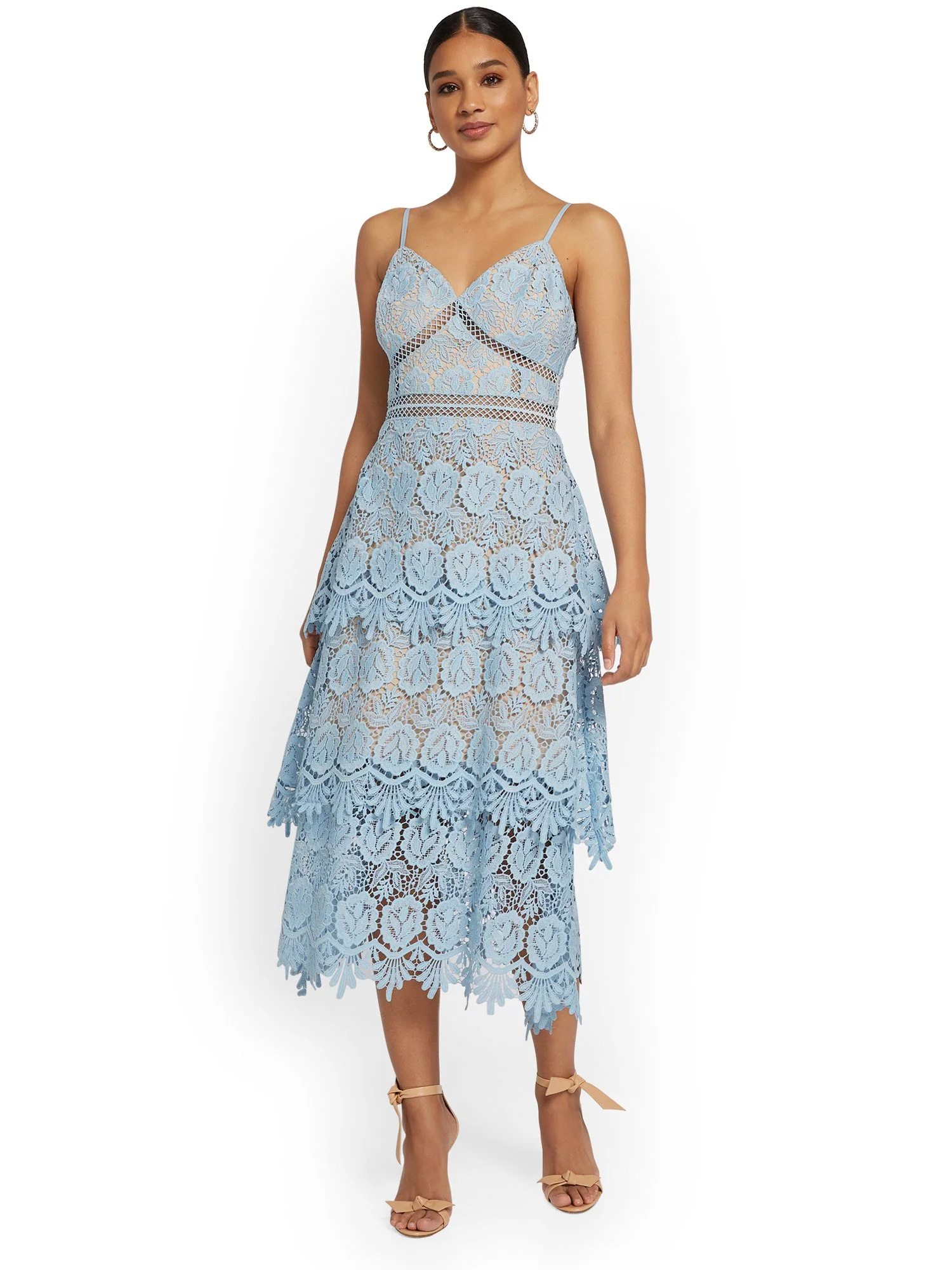 Just Me Crochet Tiered Midi Dress - Brands We Love - Image 2