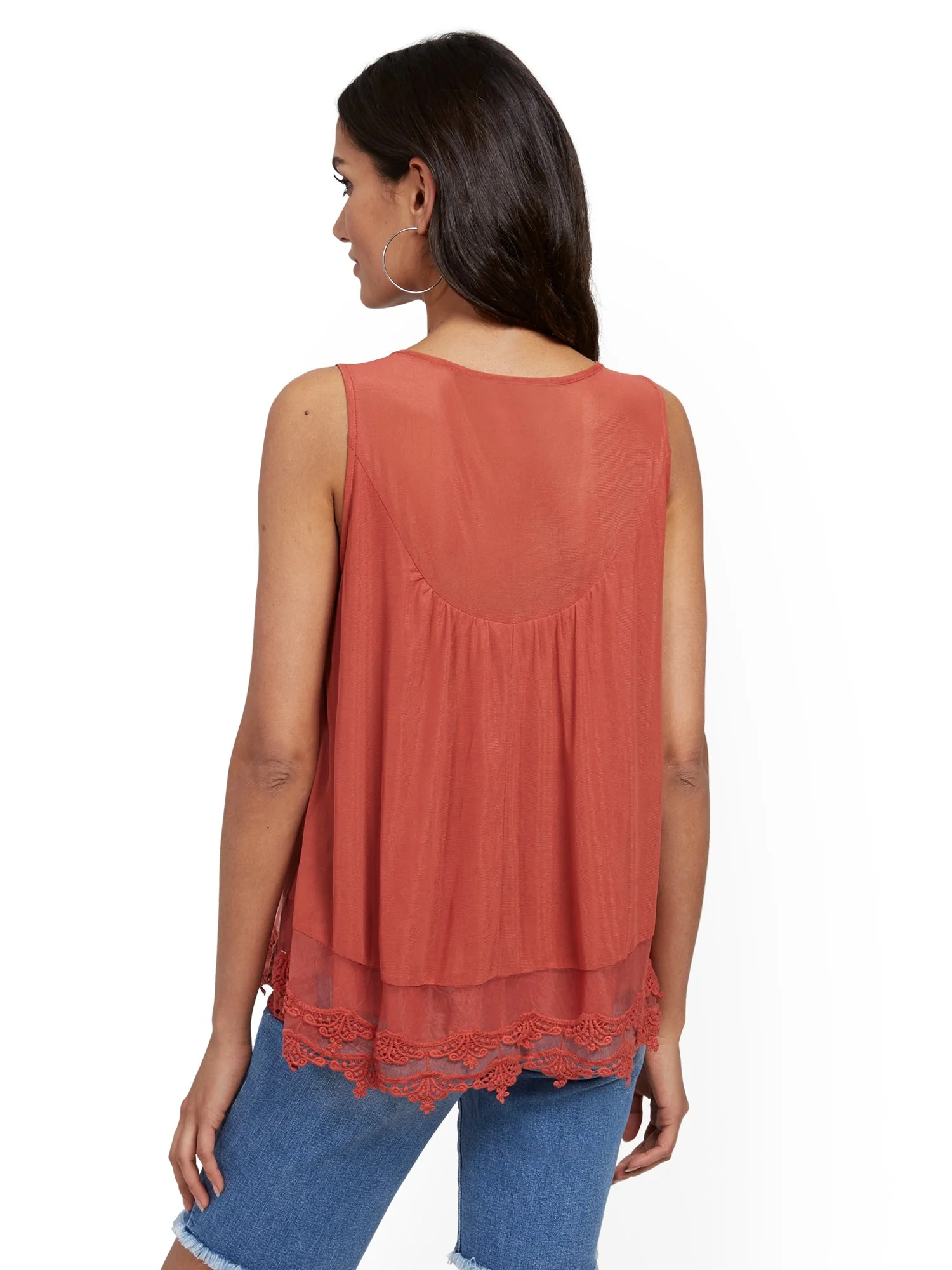 Crochet-Trim Mesh Tank Top - Image 6