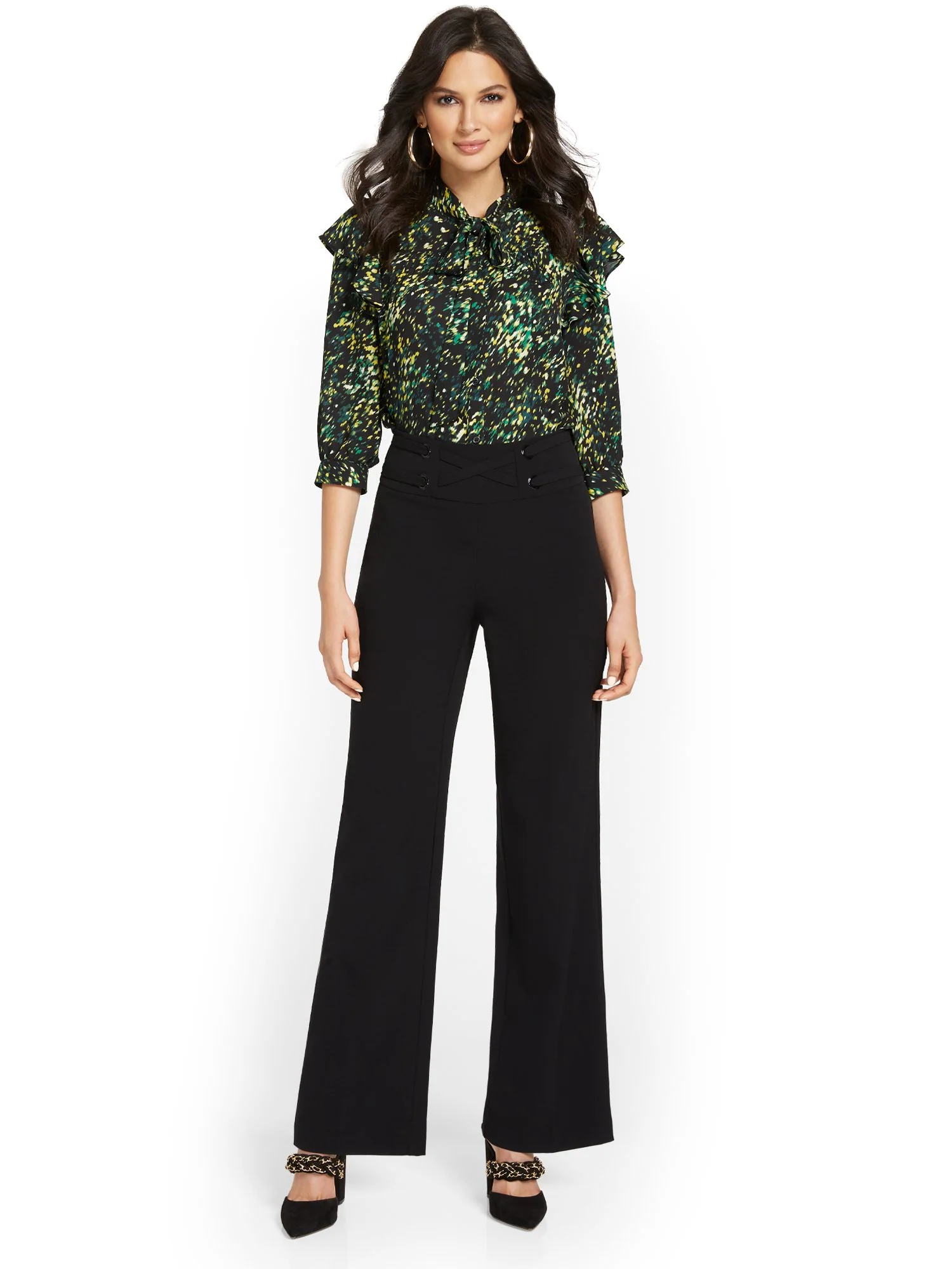 Cross-Belt Wide-Leg Pant - Essential Stretch - Image 5