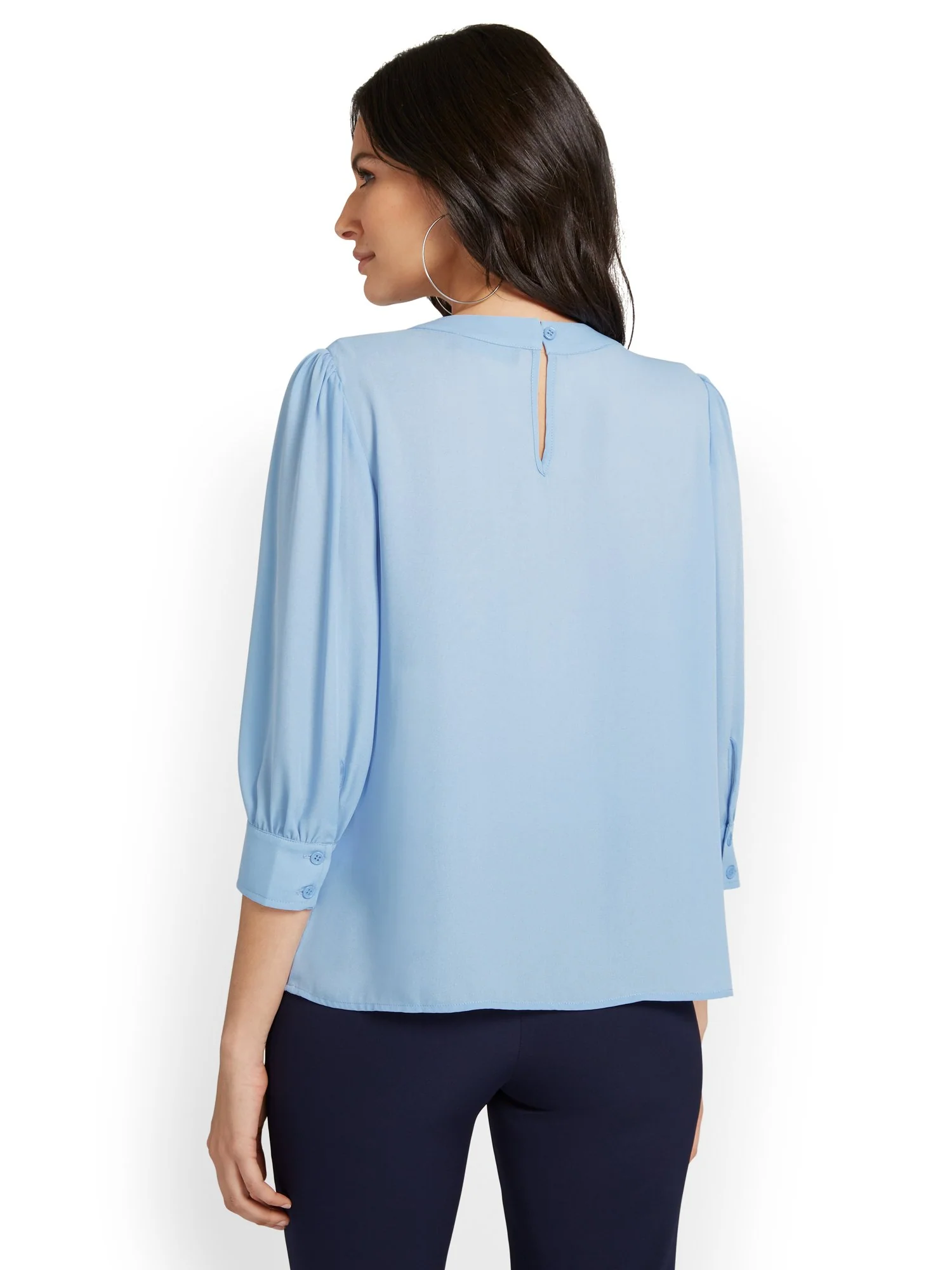 Cuff-Sleeve Button Blouse - Image 6