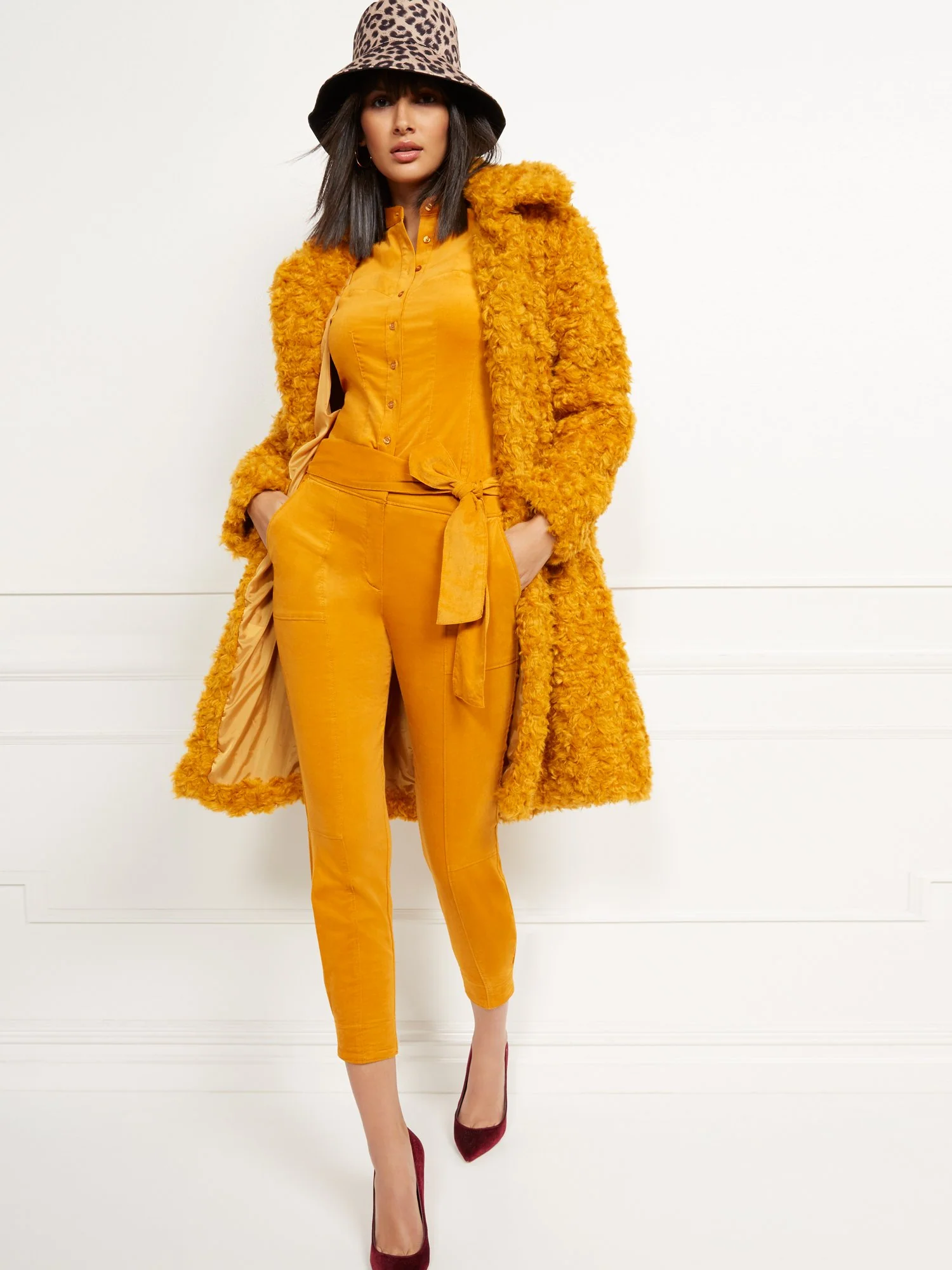 Curly Faux-Fur Coat - Image 13