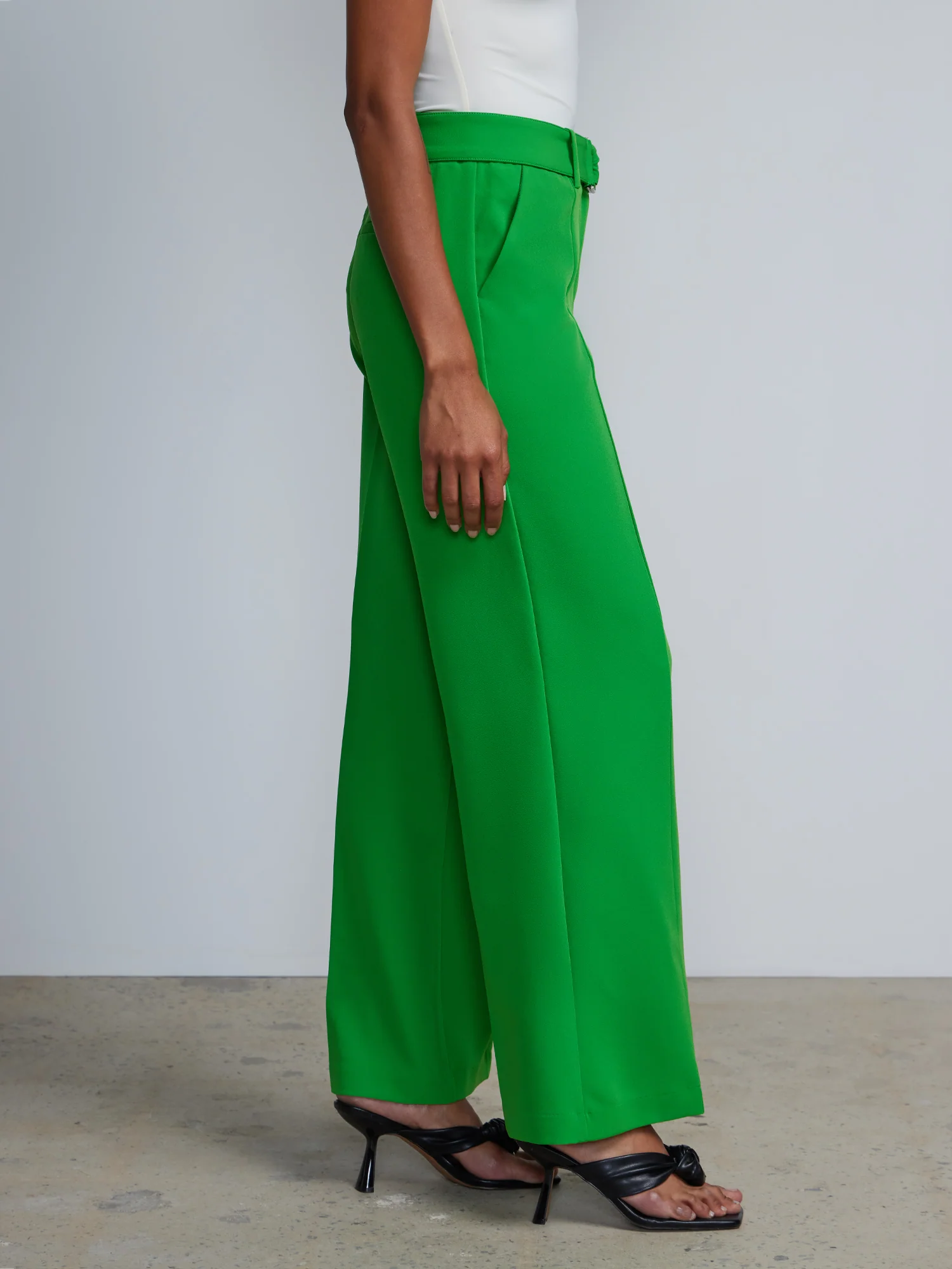 High Rise D-Ring Belt Wide Leg Pants - Image 12