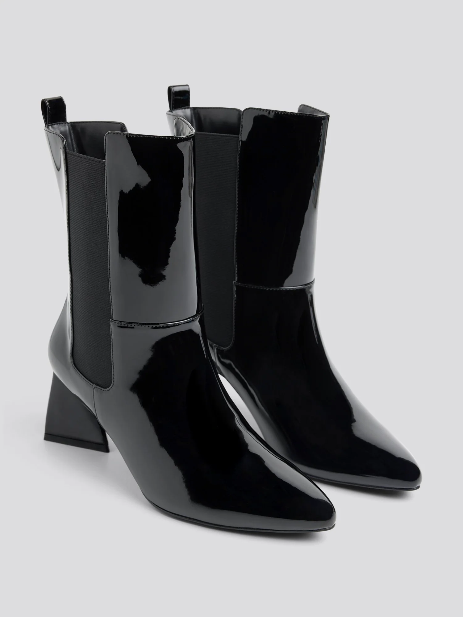 Danica Patent Leather Mid Wide Calf Boots - Image 3