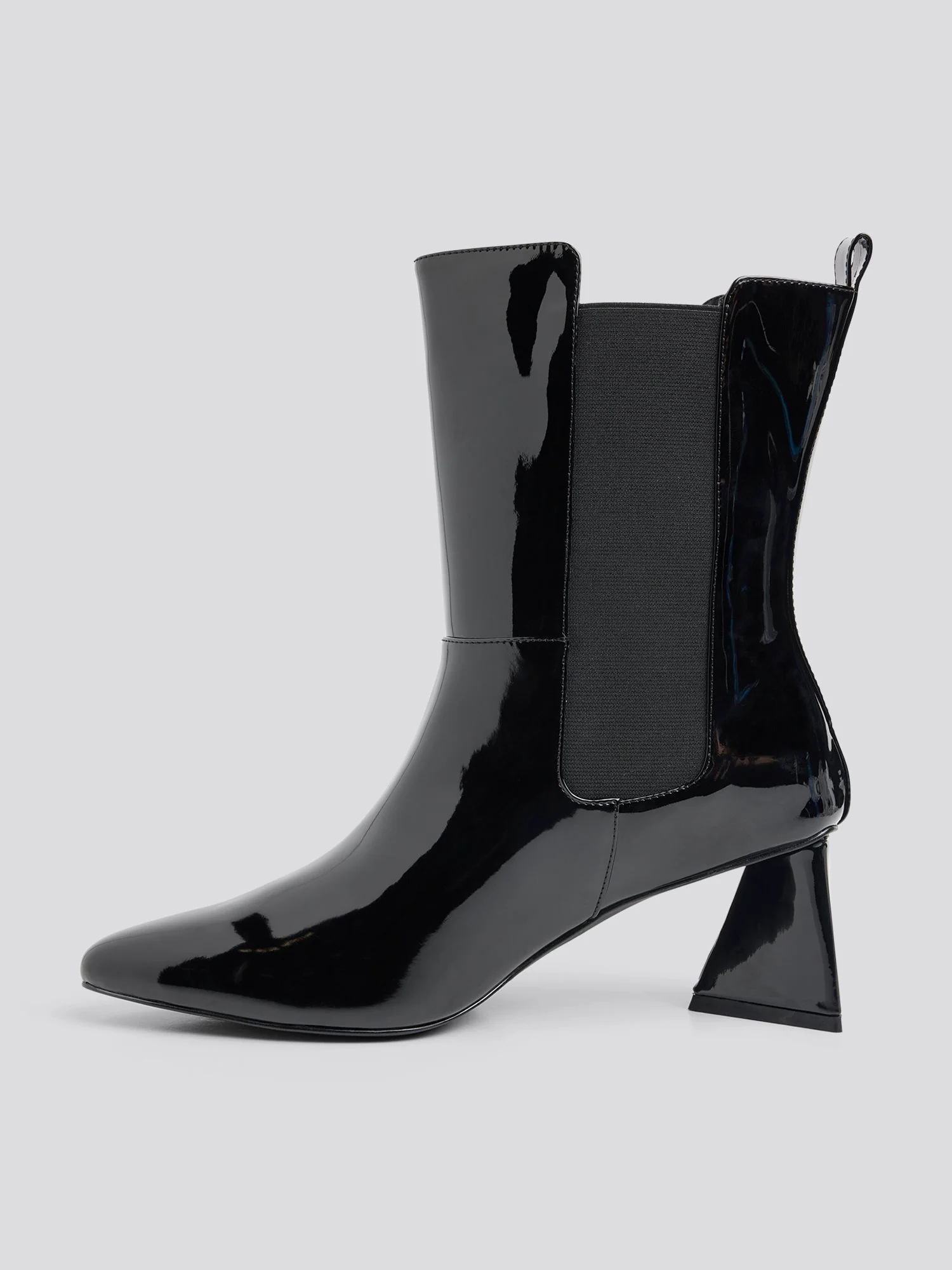 Danica Patent Leather Mid Wide Calf Boots - Image 5