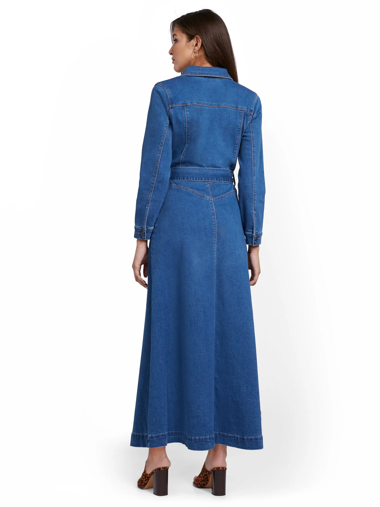 Denim Maxi Shirtdress - Image 3