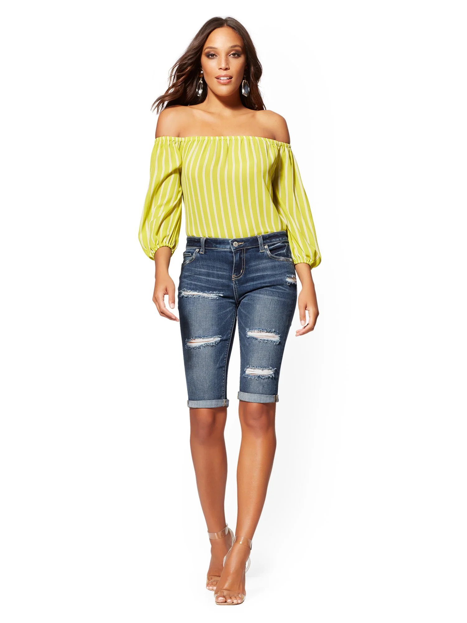 Destroyed 13 Inch Bermuda Short - Blue Oasis - Image 4