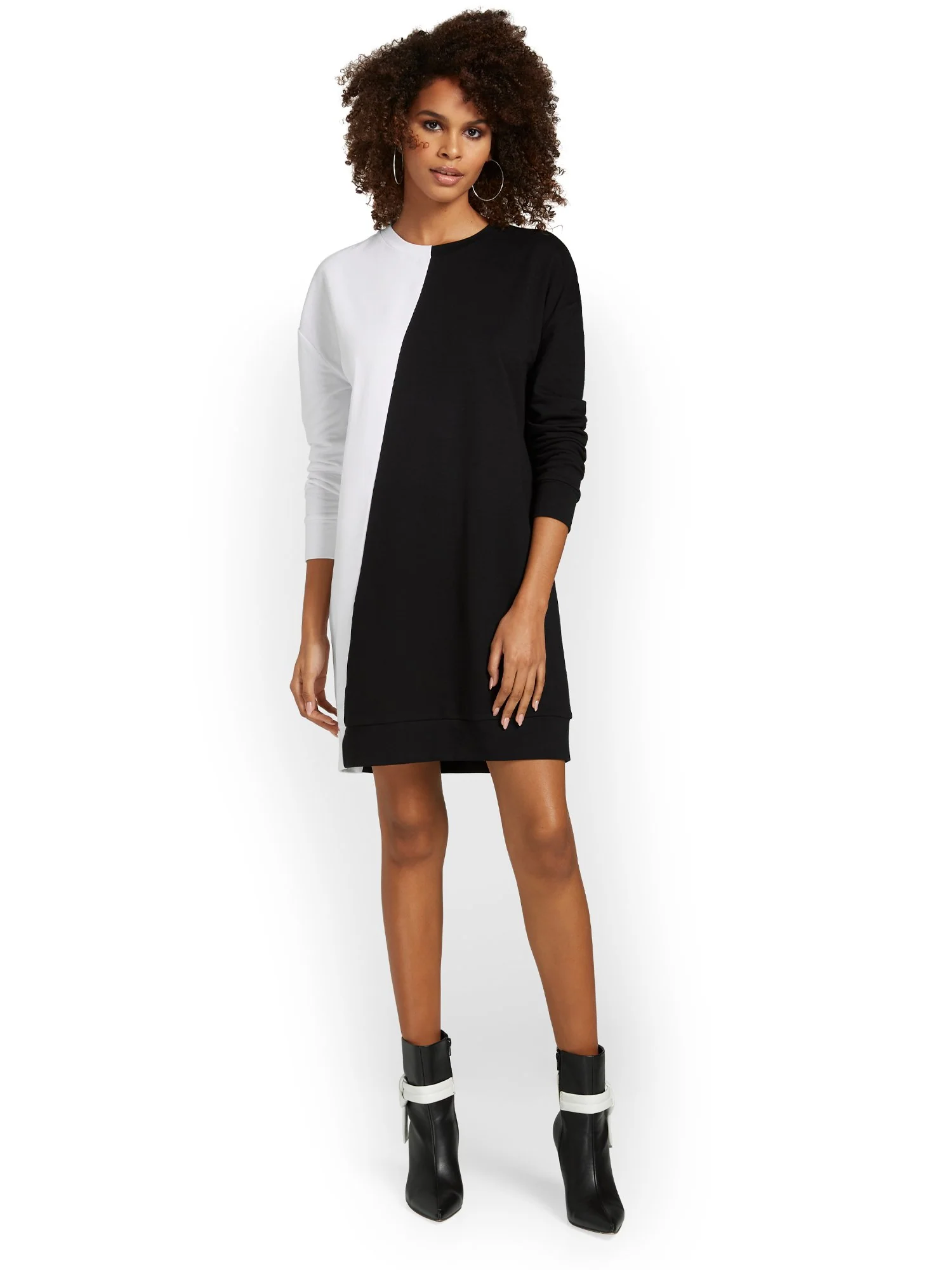 Diagonal Colorblock Shift Dress - Image 4