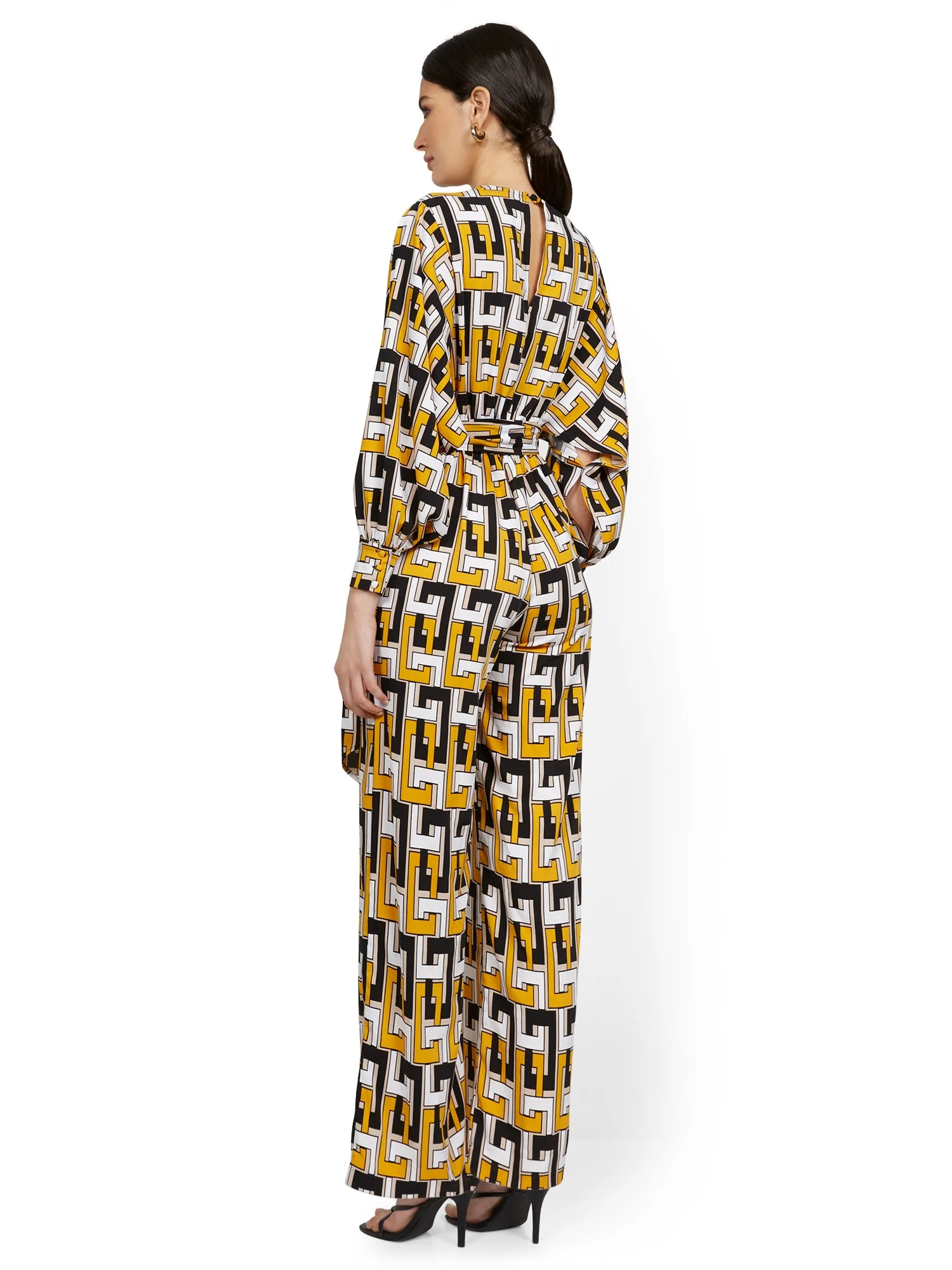 Dolman-Sleeve Geo-Chain Jumpsuit - Image 3