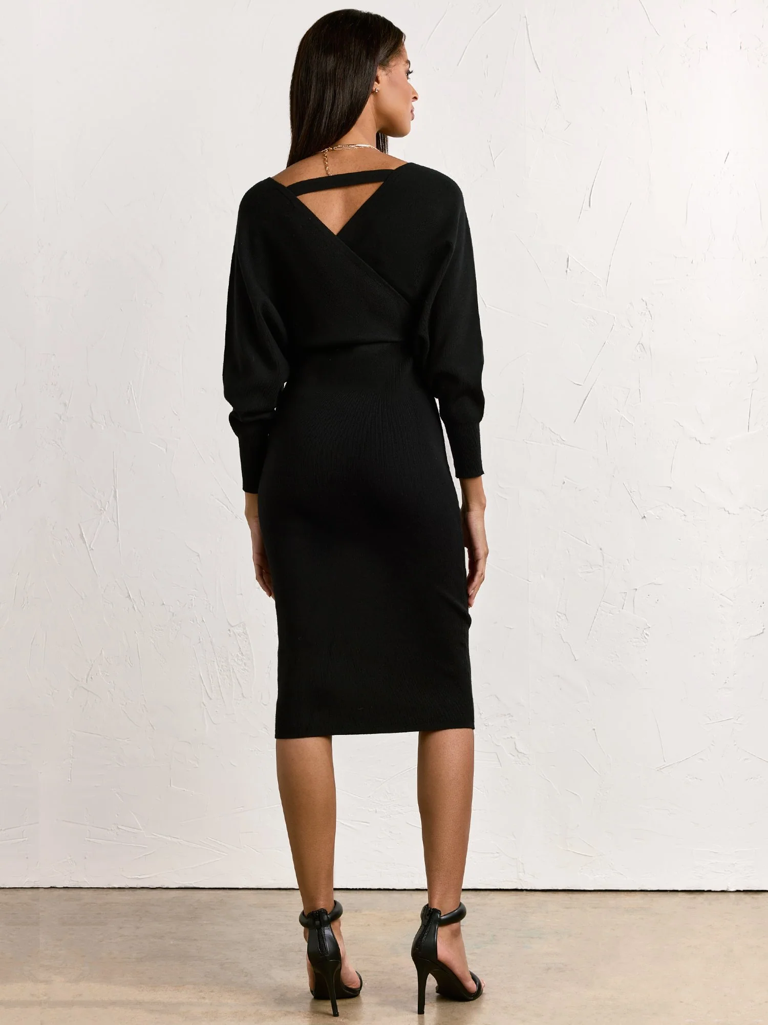 Dolman Wrap Sweater Dress - Dee Elly - Image 4