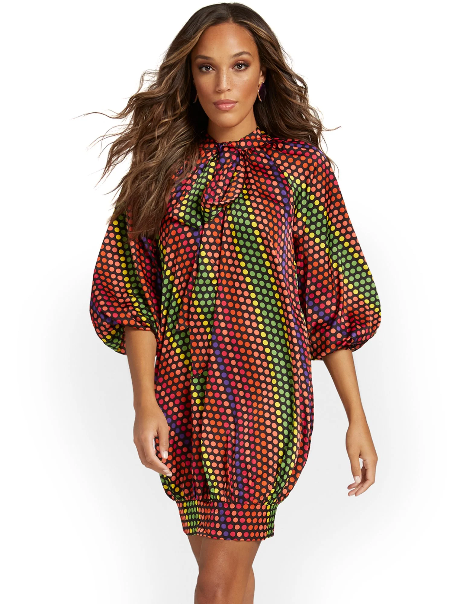 Dot-Print Bubble Dress - Image 2