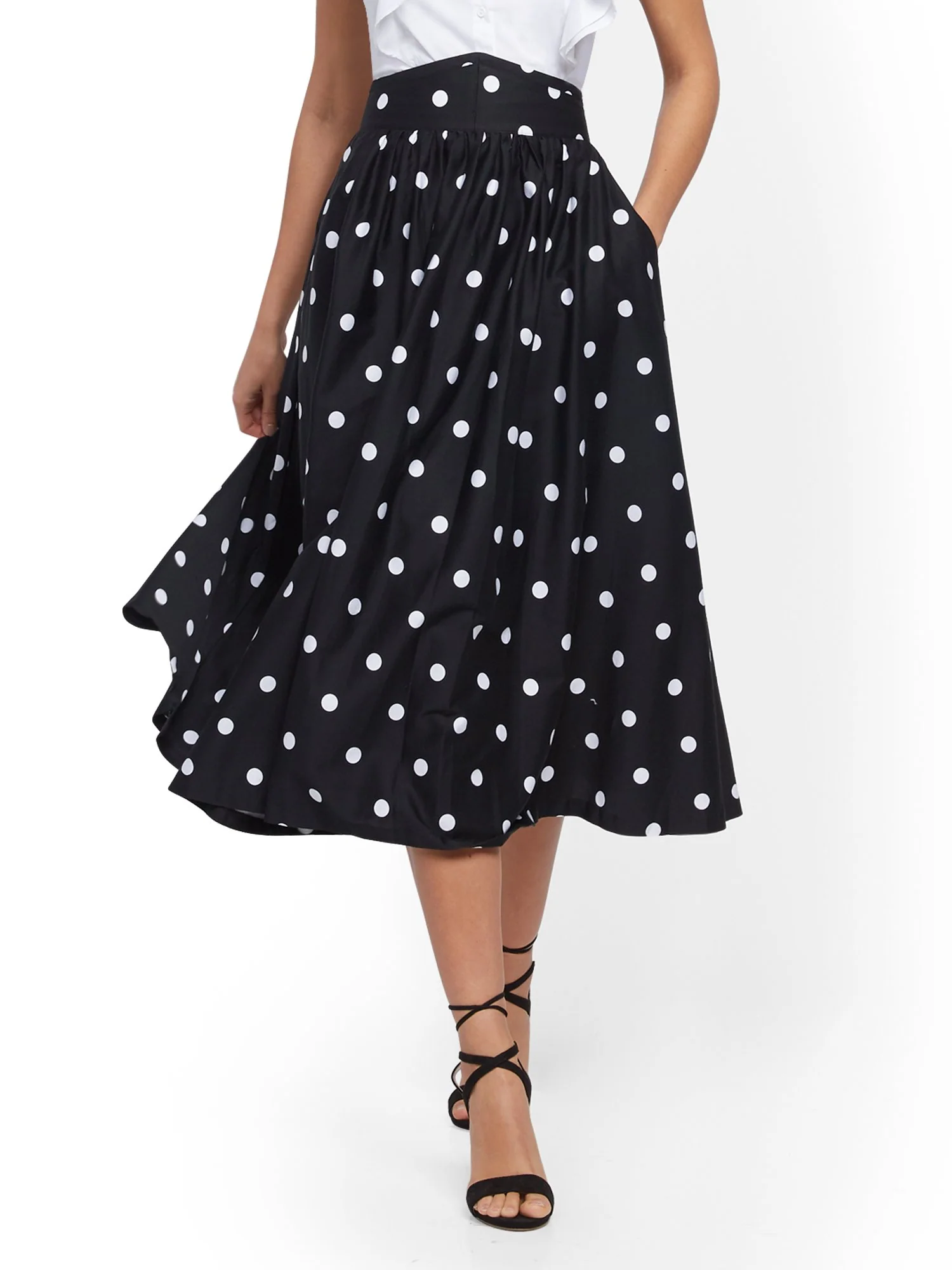 Dot-Print Full Skirt - Image 2