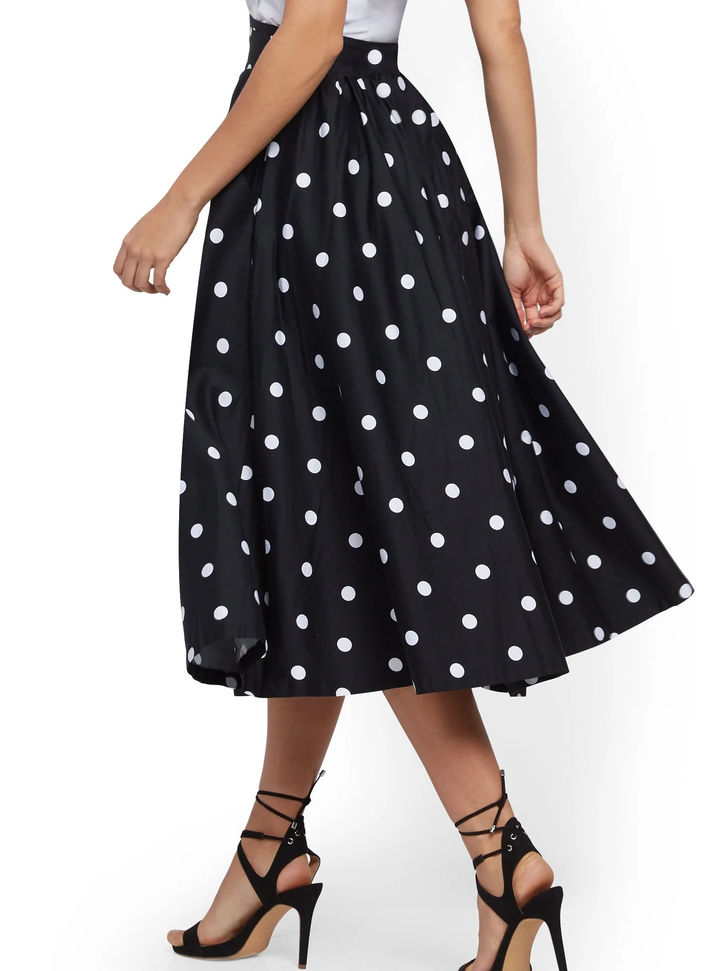 Dot-Print Full Skirt - Image 3
