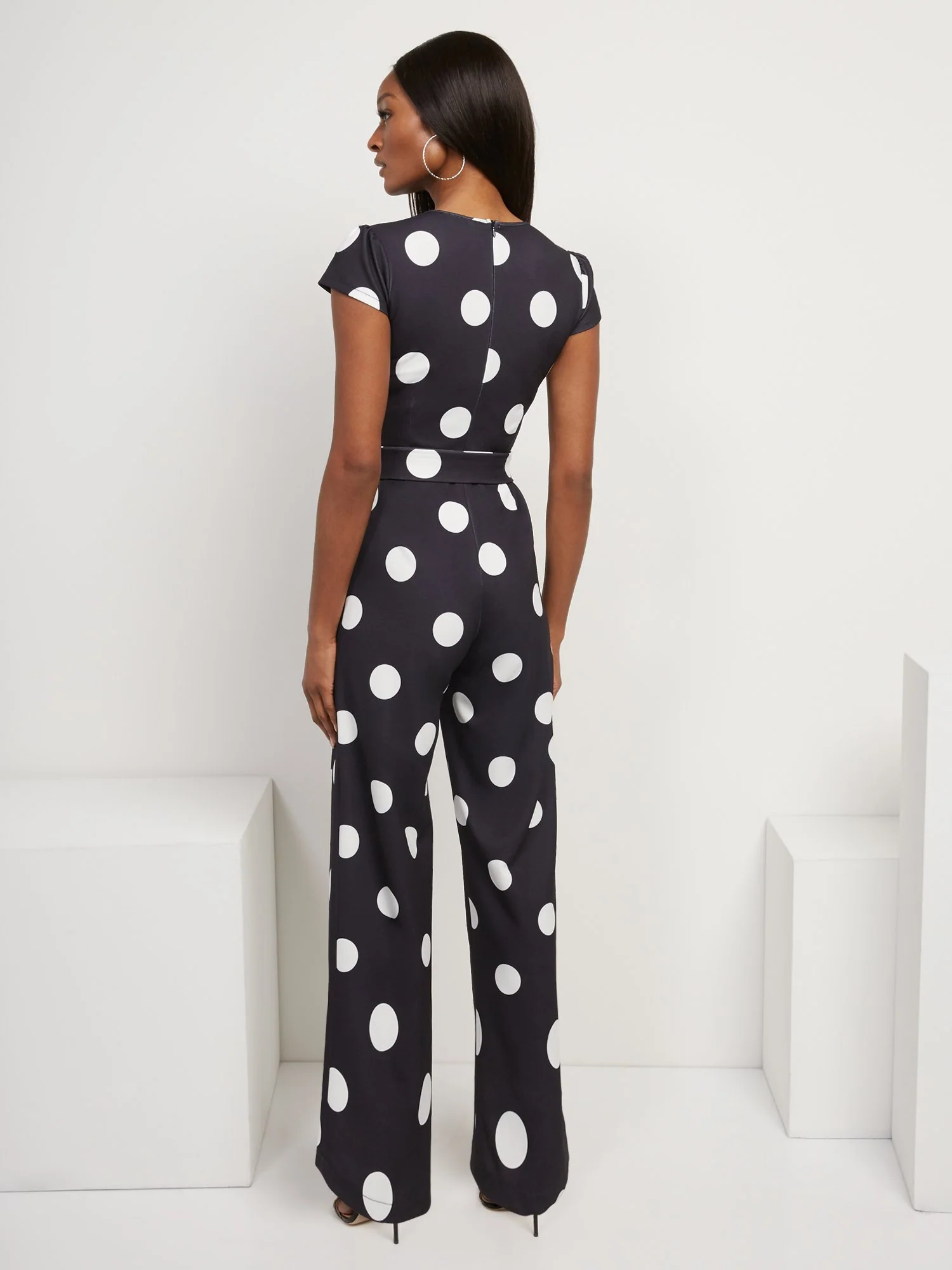 Dot-Print Jumpsuit - Magic Crepe® - Image 3