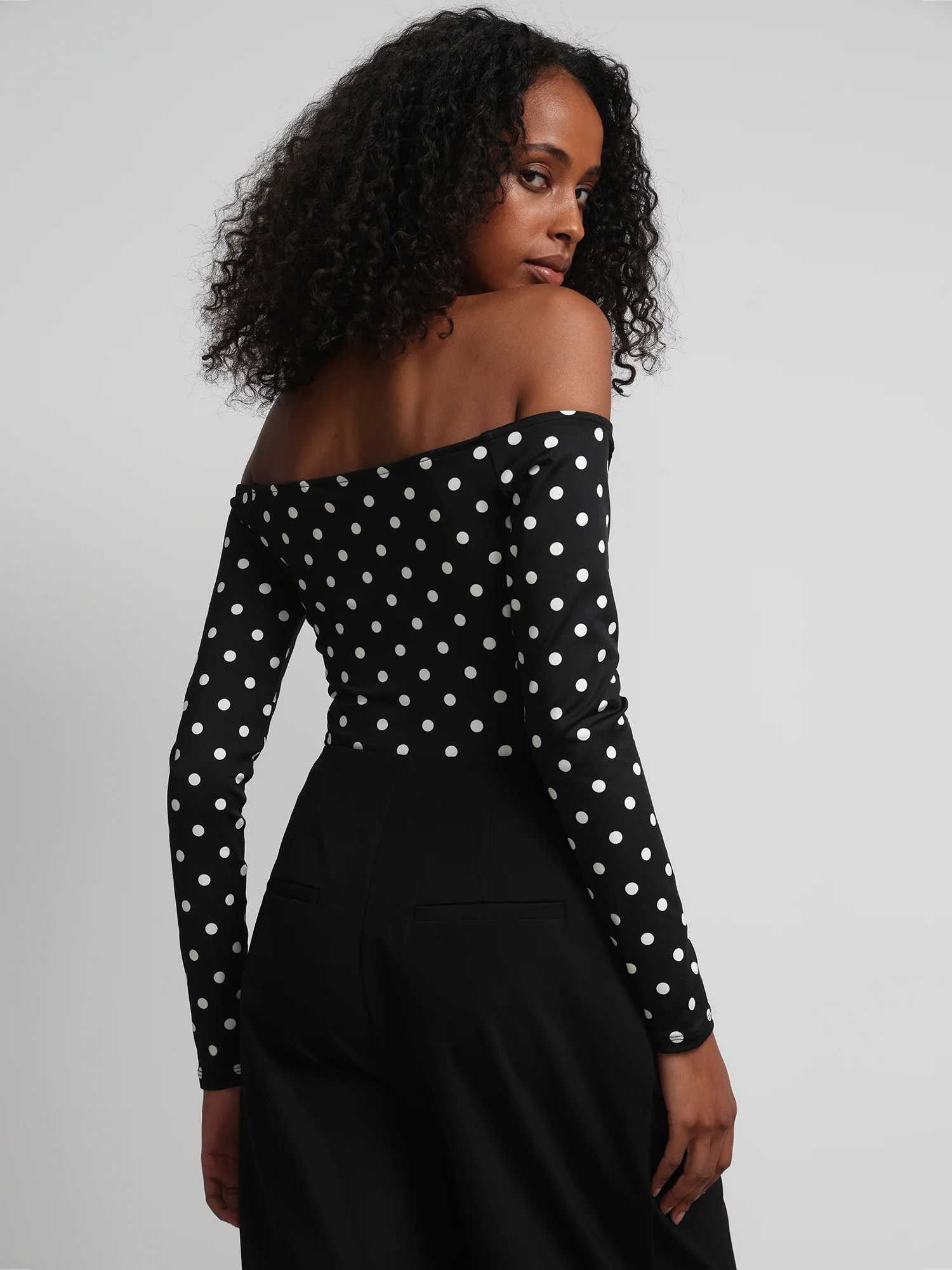 Dot-Print Off-The-Shoulder Top - Contour Knits - Image 3