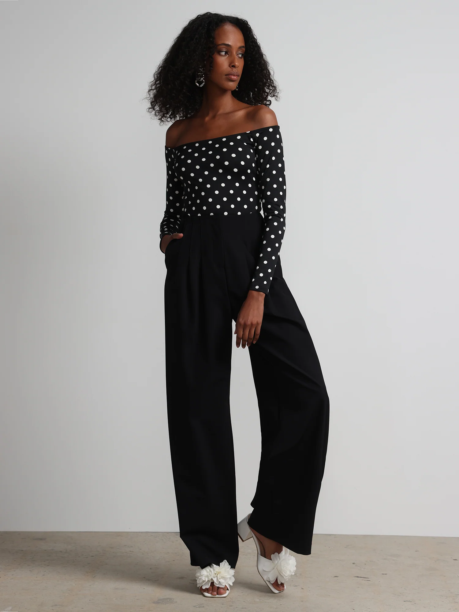 Dot-Print Off-The-Shoulder Top - Contour Knits - Image 4