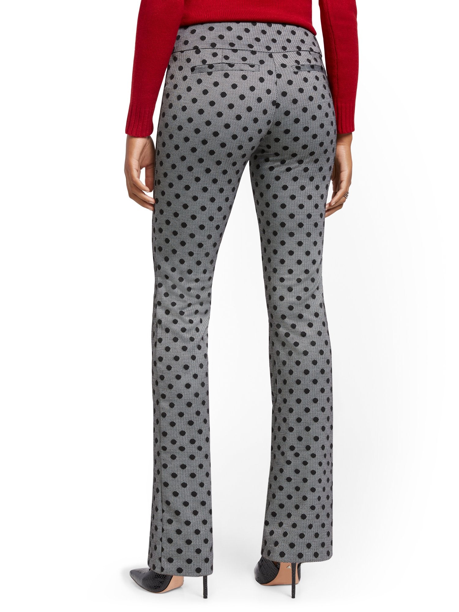 Dot-Print Pull-On Bootcut Ponte Pant - Superflex - Image 3