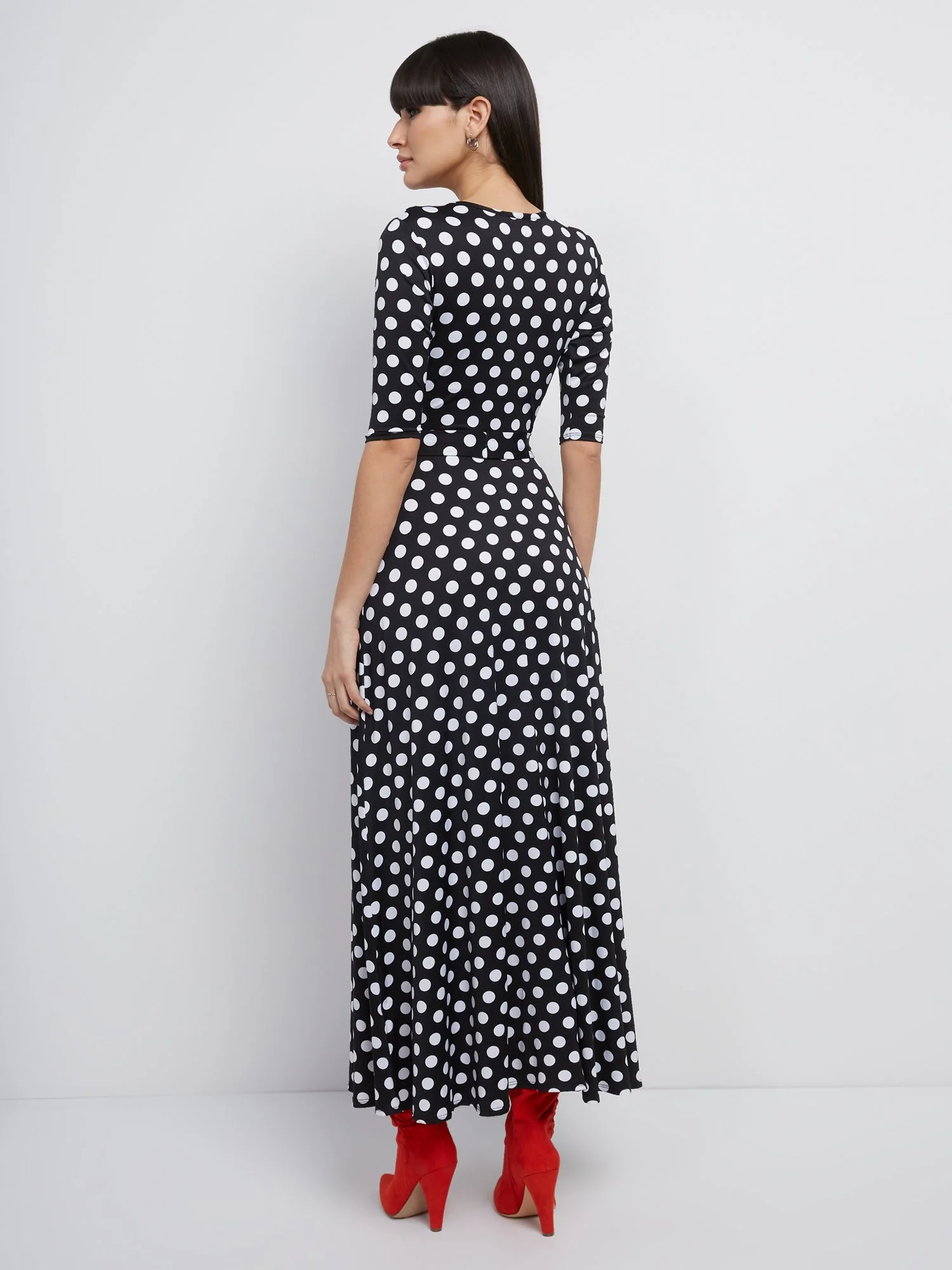 Dot-Print Wrap Maxi Dress - Image 3