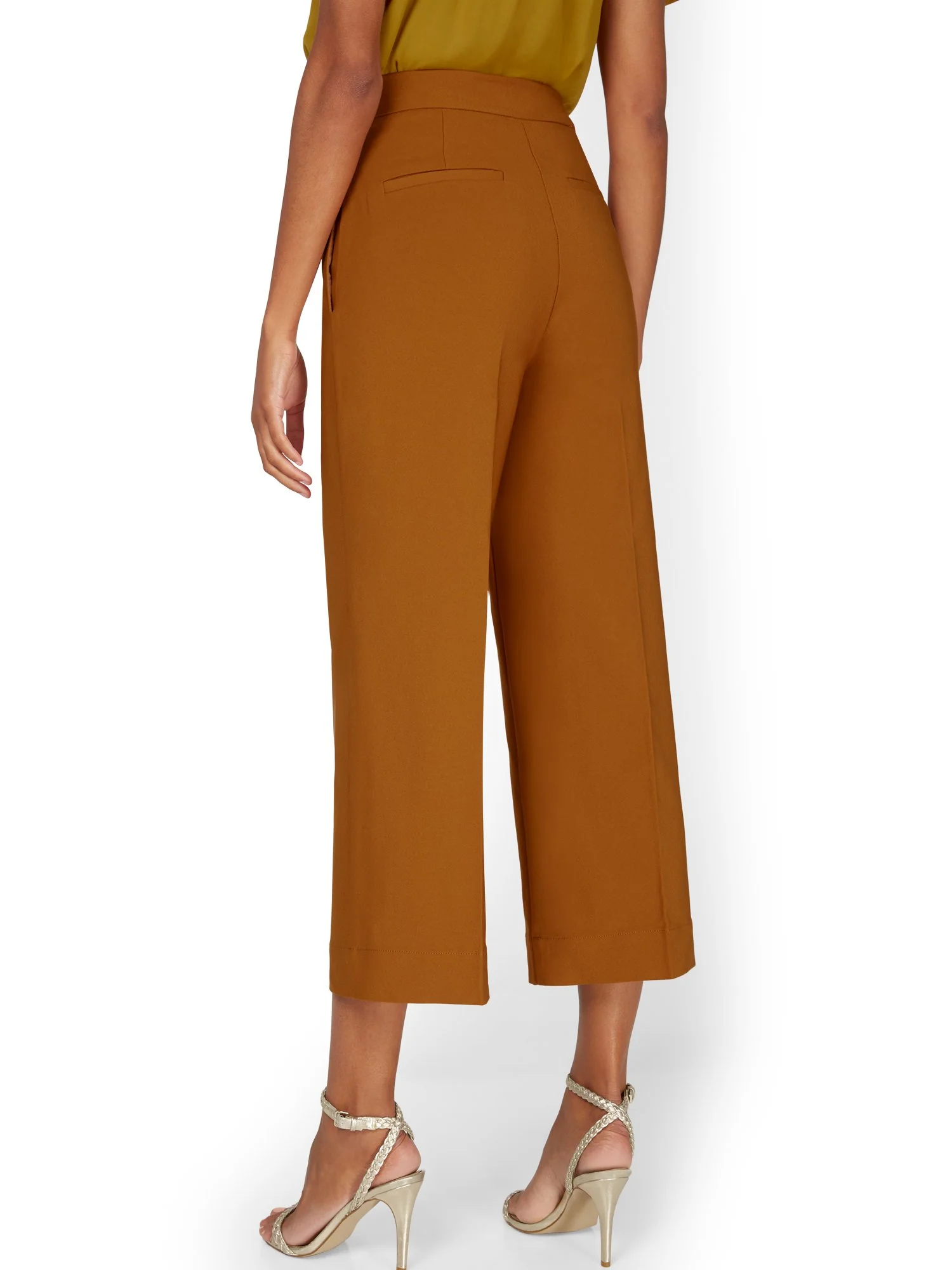 Double-Button High-Waisted Wide-Leg Capri Pant - 7th Avenue - Image 7