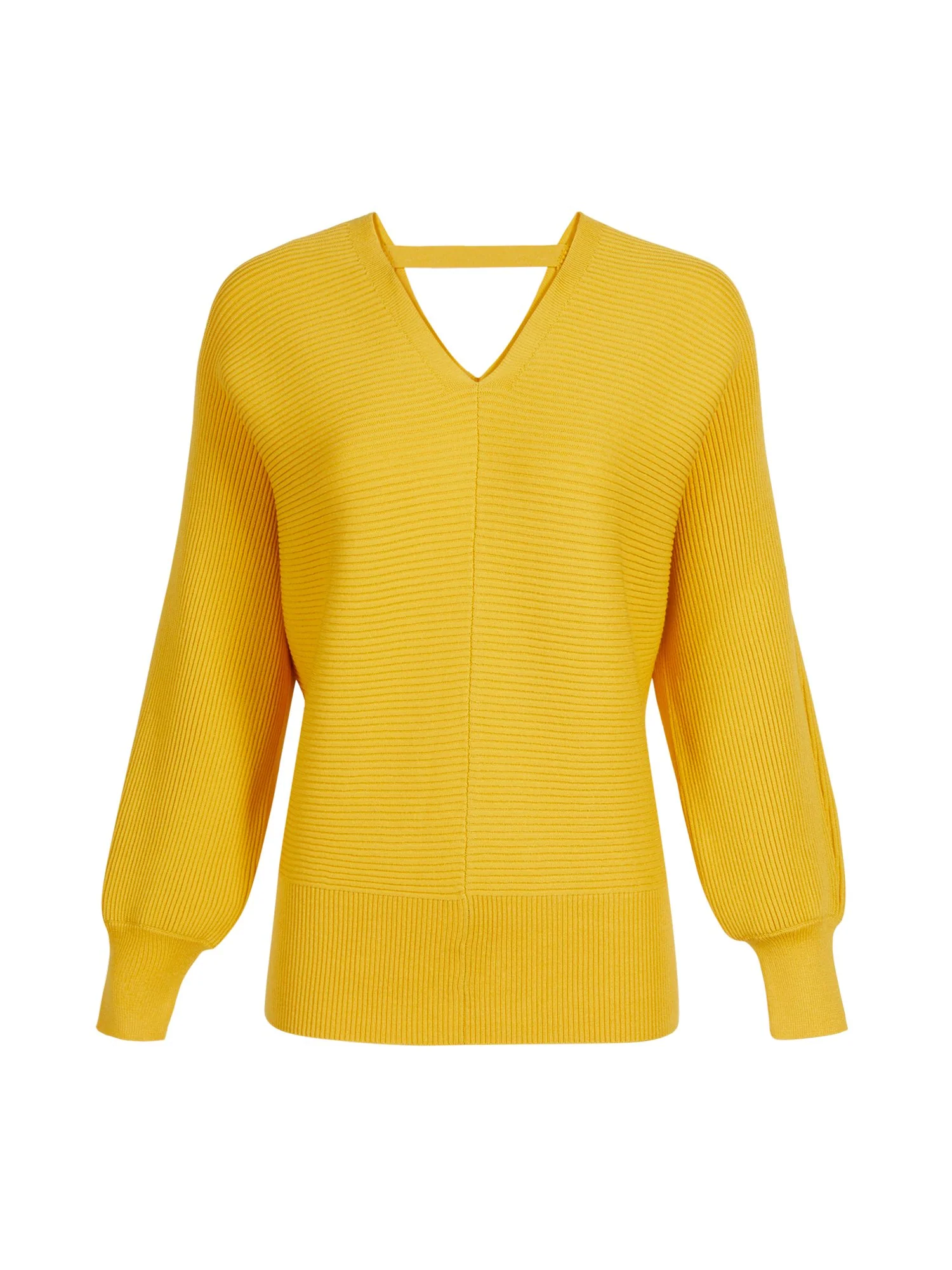 Double V-Neck Ribbed Dolman Sweater - Image 6