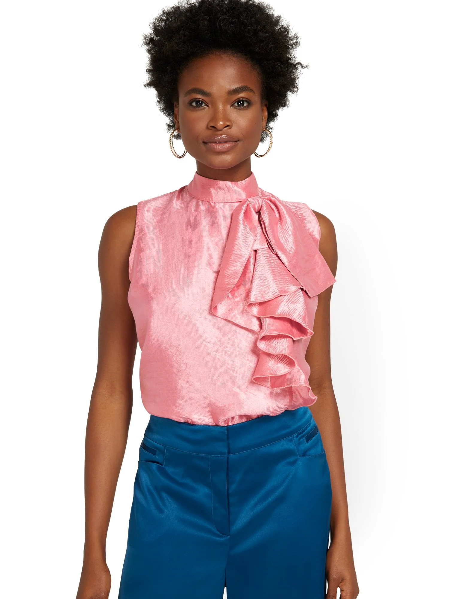 Drama-Neck Sleeveless Top - Image 2