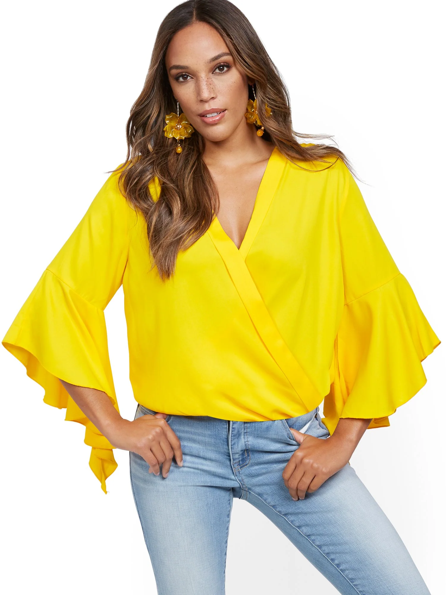 Drama-Sleeve Wrap Blouse - Image 5