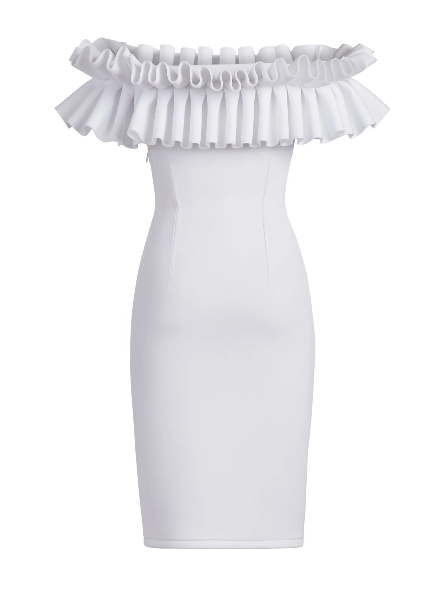 Dramatic Strapless Ruffled Sheath Dress - Image 3