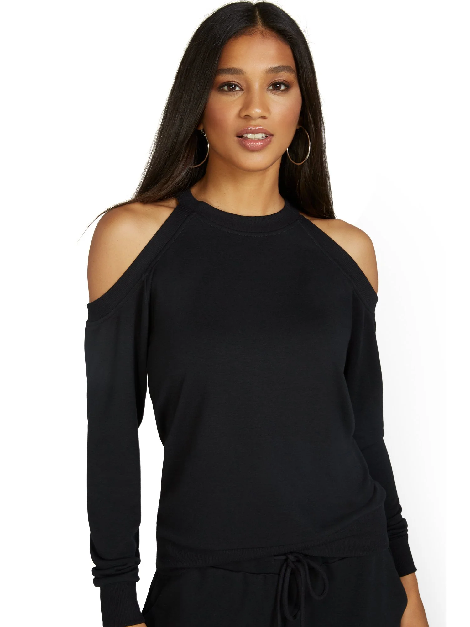 Dreamy French Terry Cold-Shoulder Pullover - Image 2