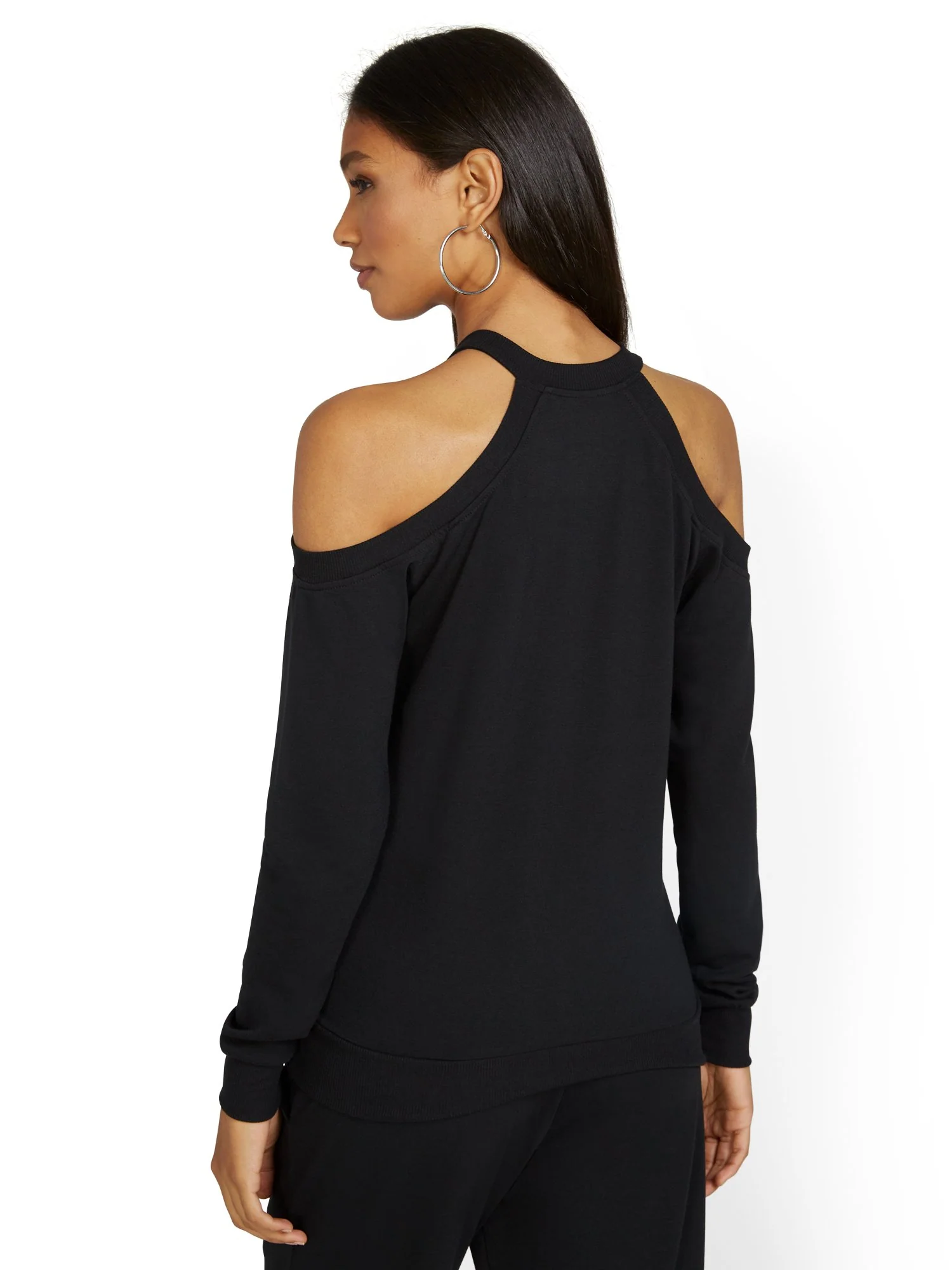 Dreamy French Terry Cold-Shoulder Pullover - Image 3