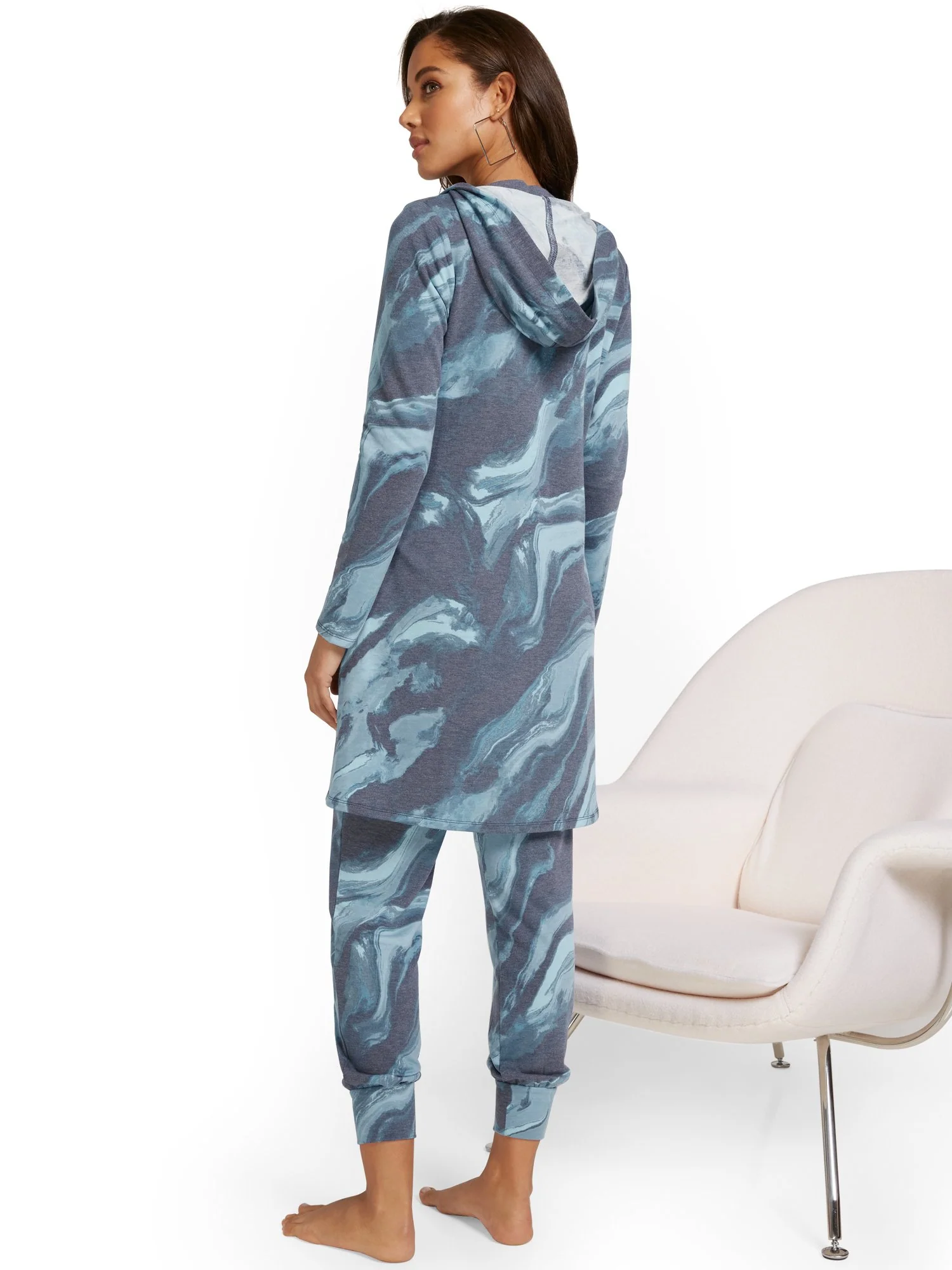 Dreamy French Terry Hooded Printed Cardigan - Image 6