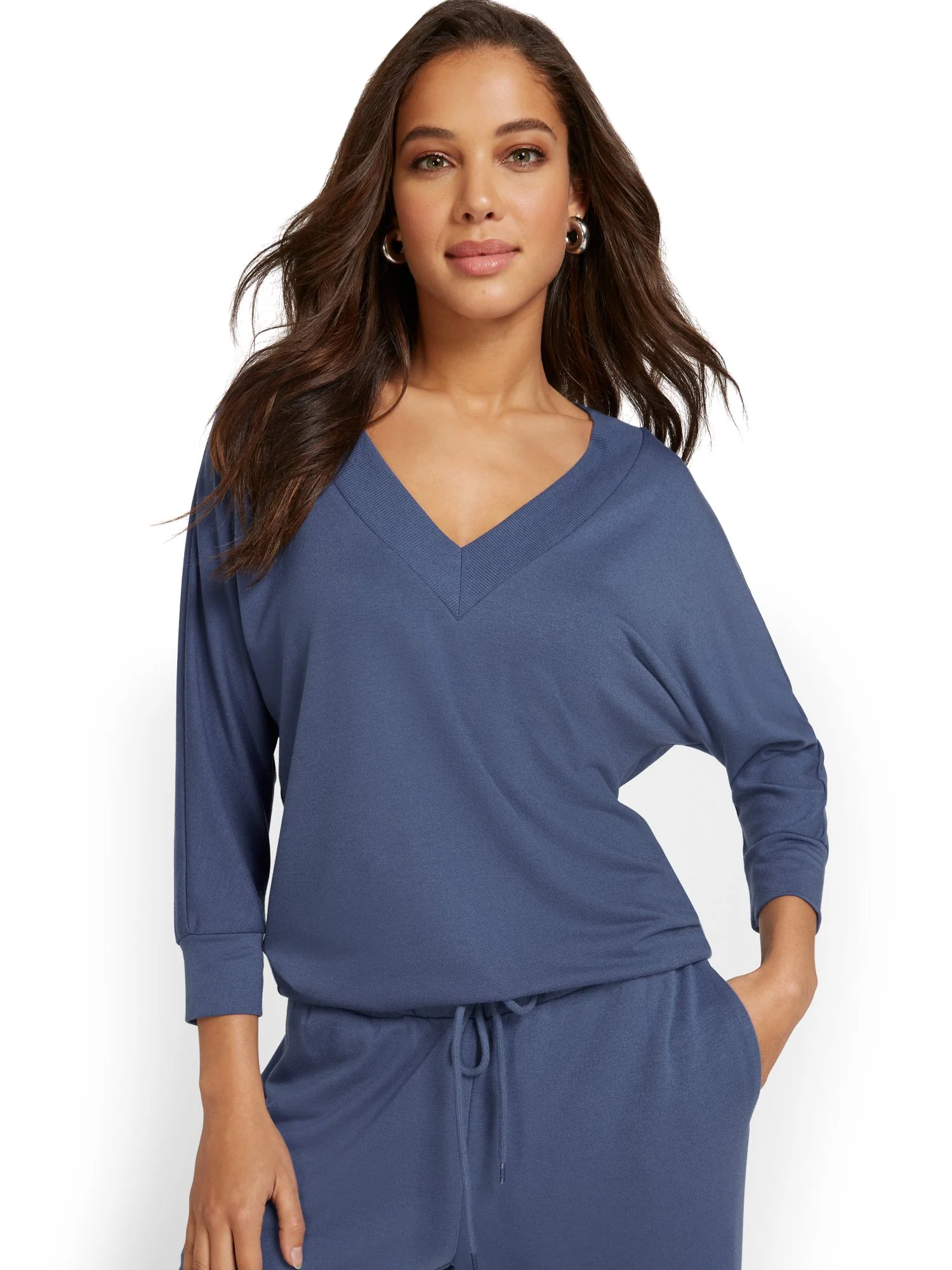 Dreamy French Terry V-Neck Pullover - Image 4