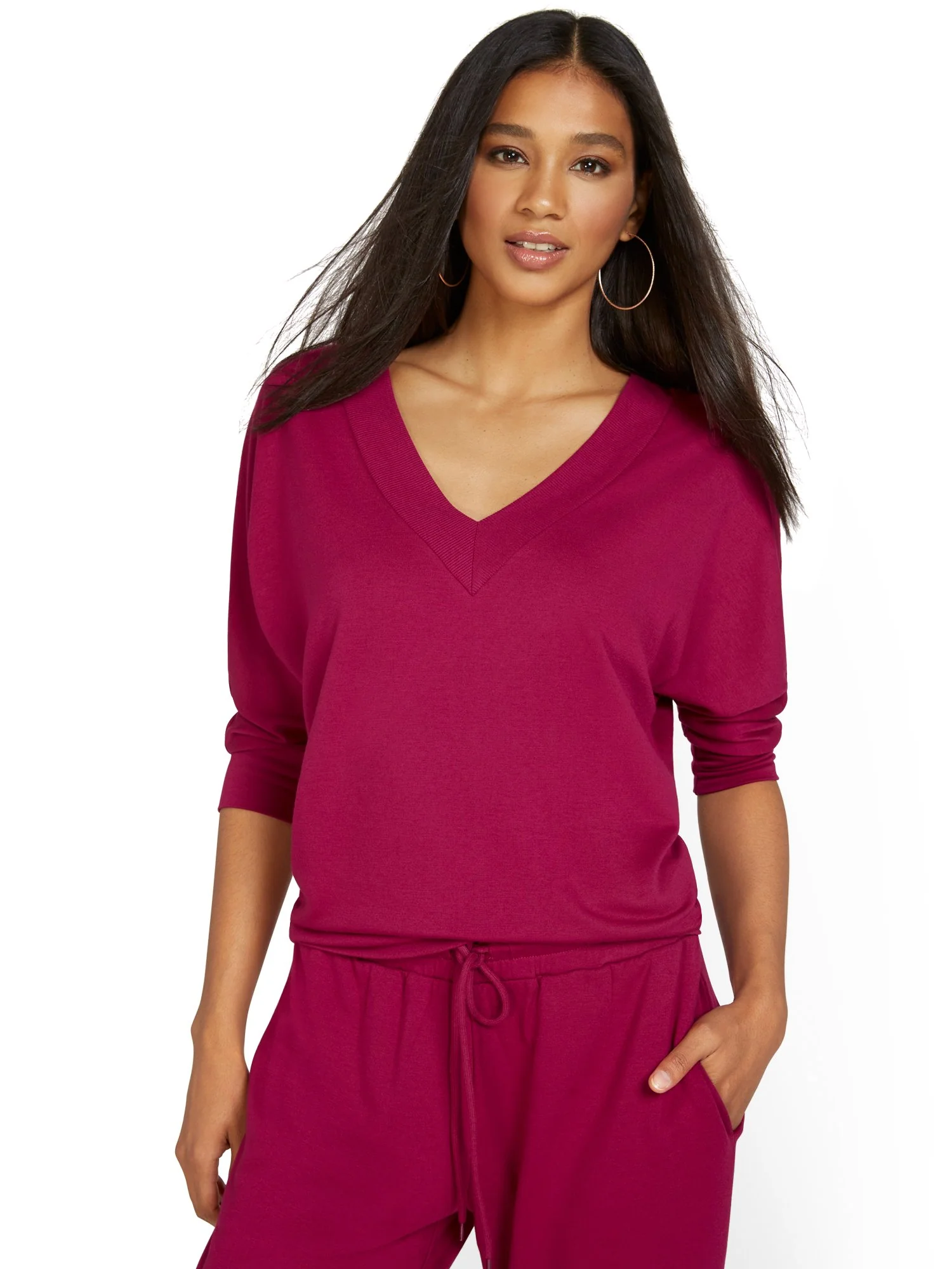 Dreamy French Terry V-Neck Pullover - Image 7