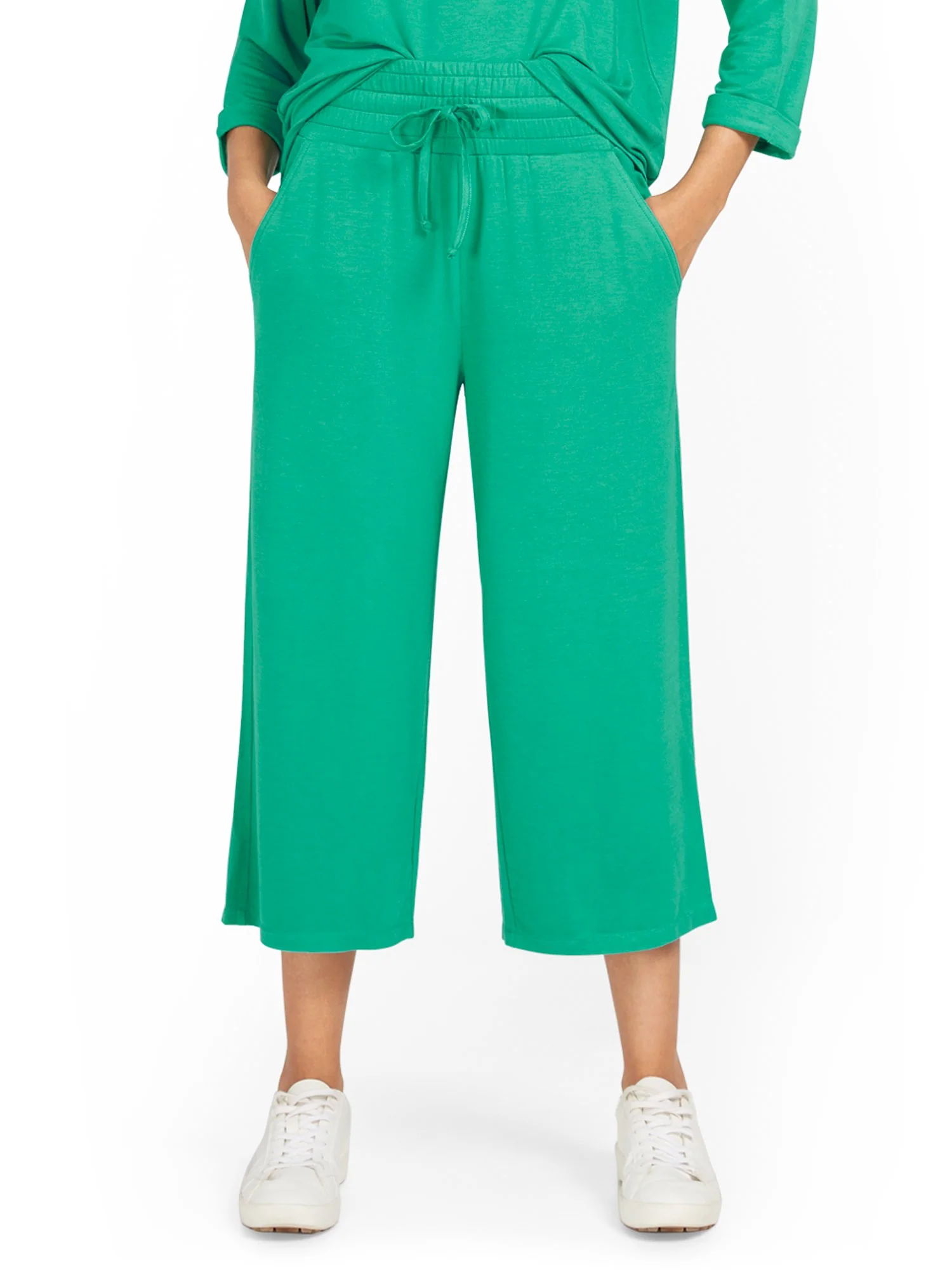 Dreamy French Terry Wide-Leg Capri Pant - Image 4