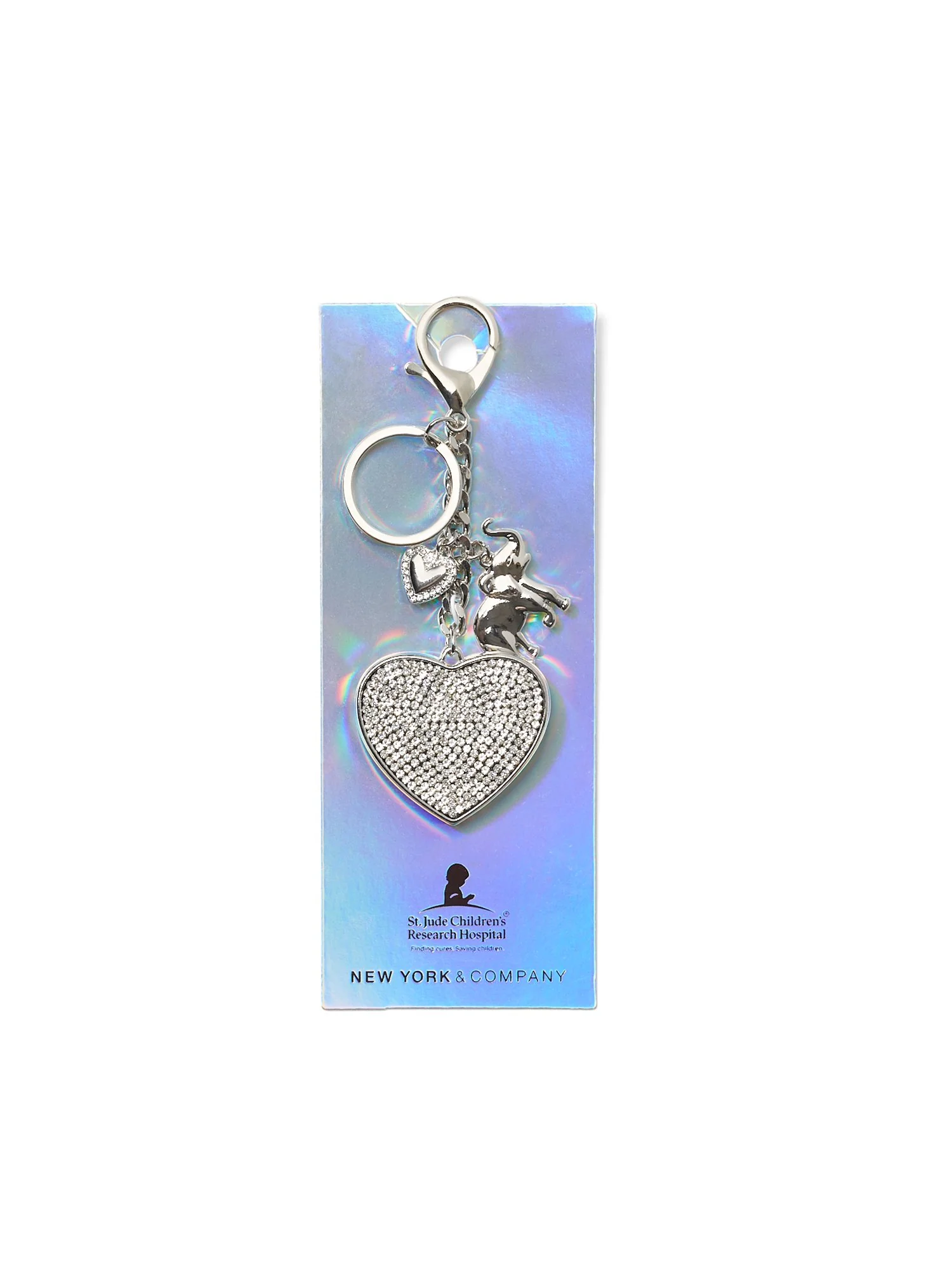 Elephant & Heart Pave Keychain - St. Jude Collection