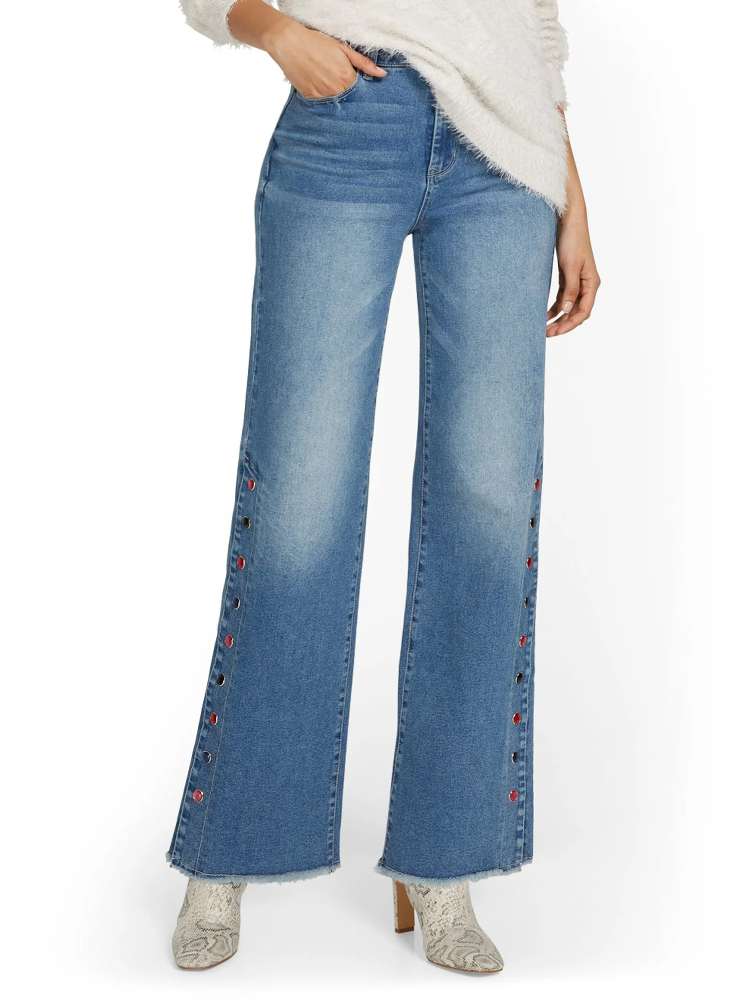 Embellished-Side Wide-Leg Jeans - Image 2