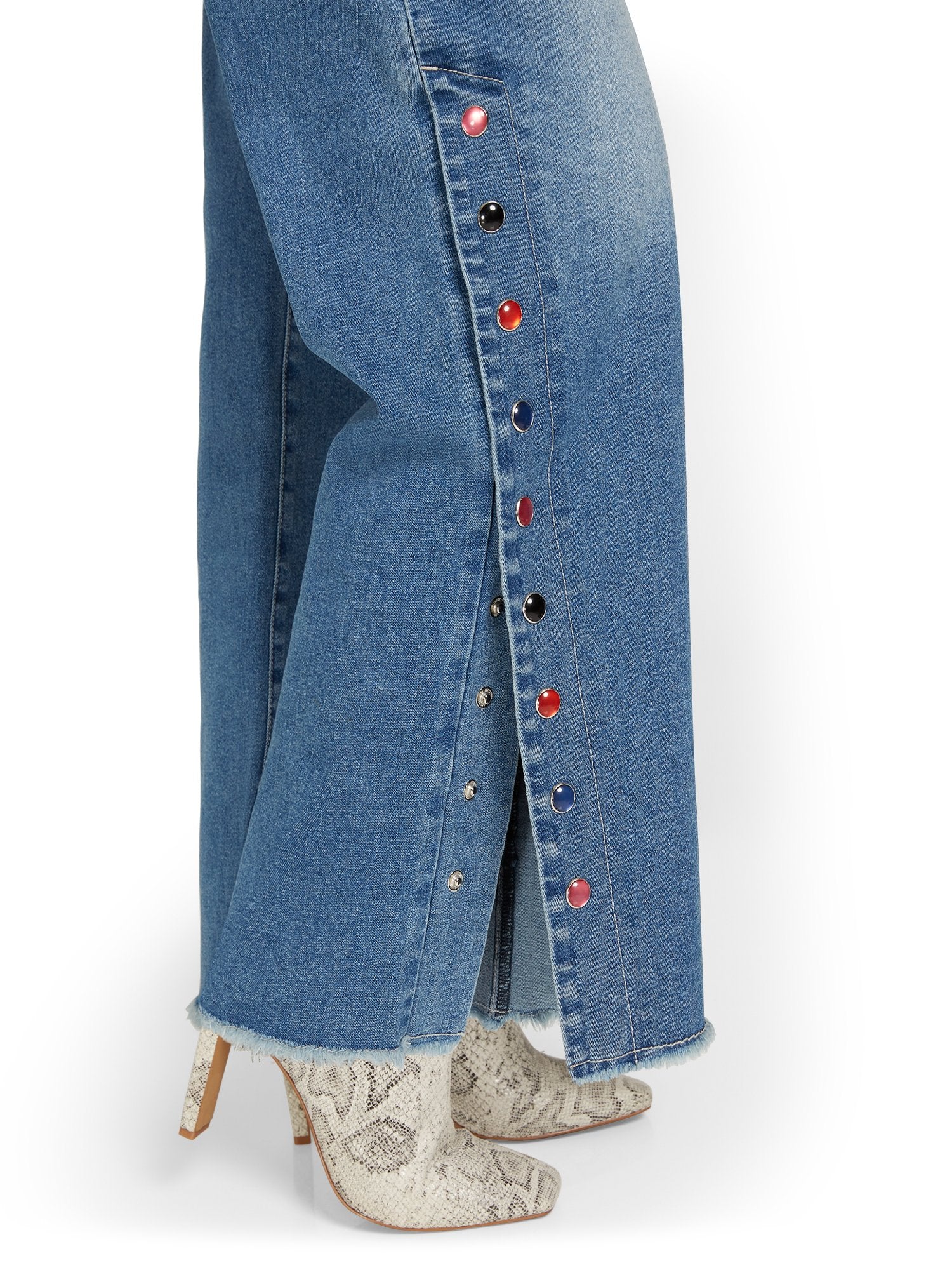 Embellished-Side Wide-Leg Jeans - Image 4