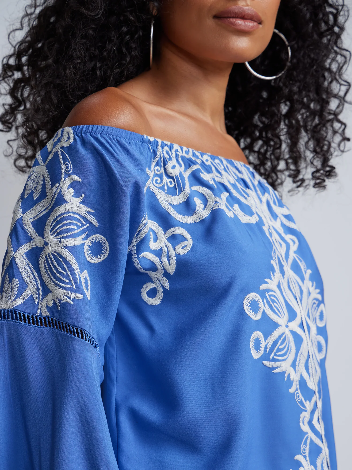 Embroidered Off Shoulder Top - Image 4