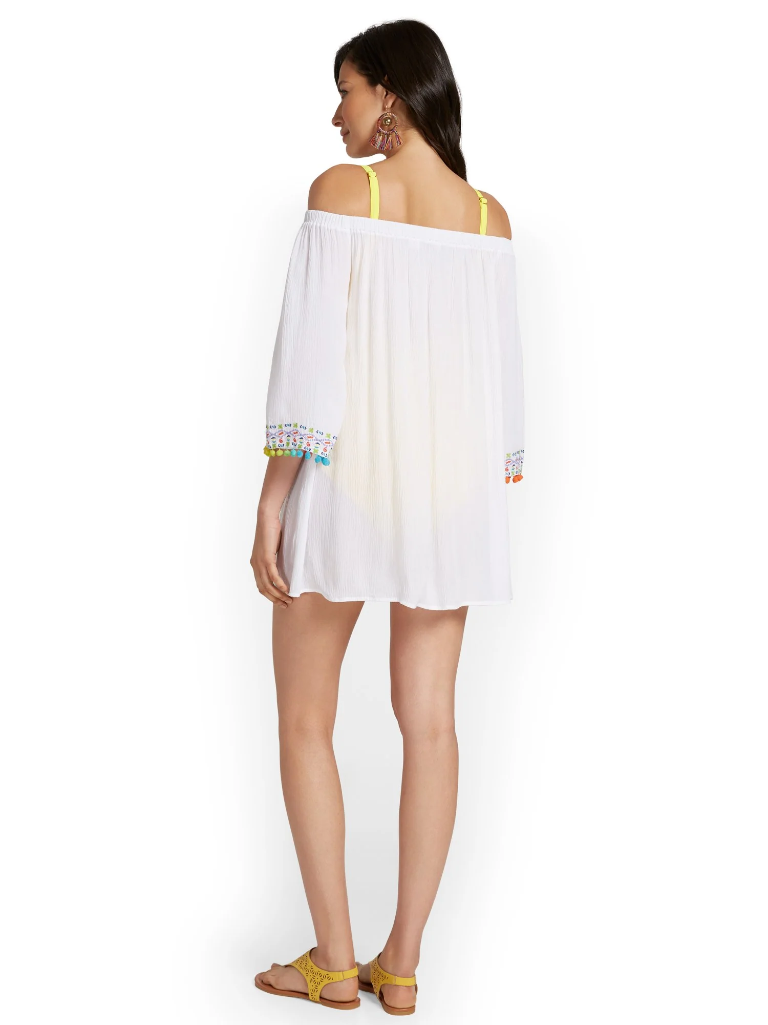 Embroidered Off-The-Shoulder Coverup - NY&C Swimwear - Image 3