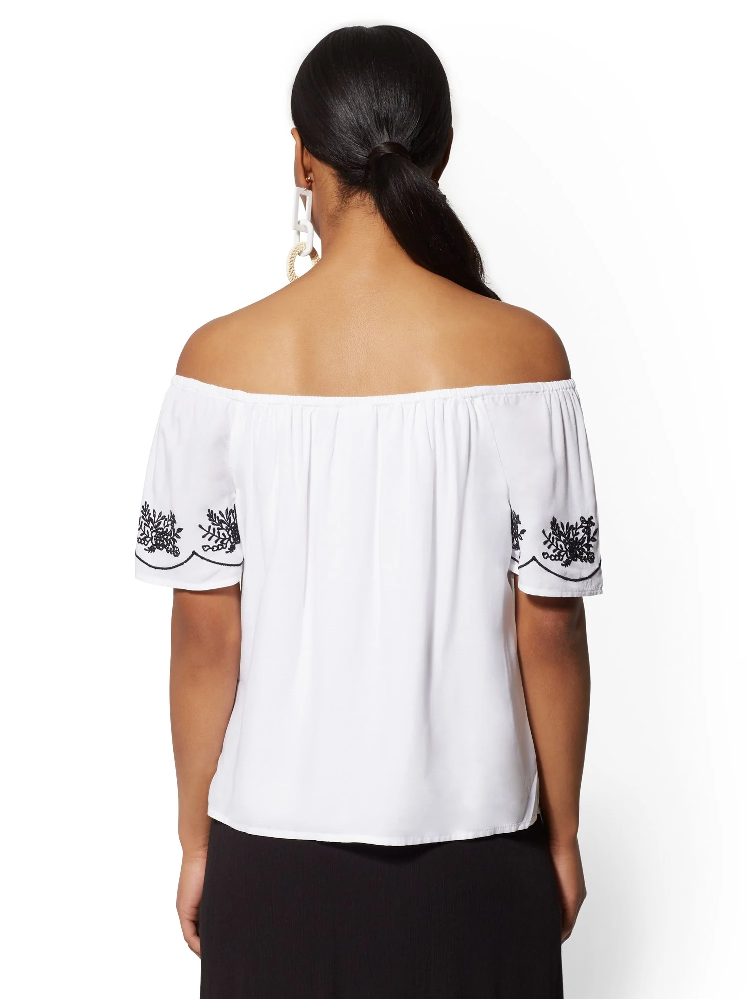 Embroidered Off-The-Shoulder Top - Image 7