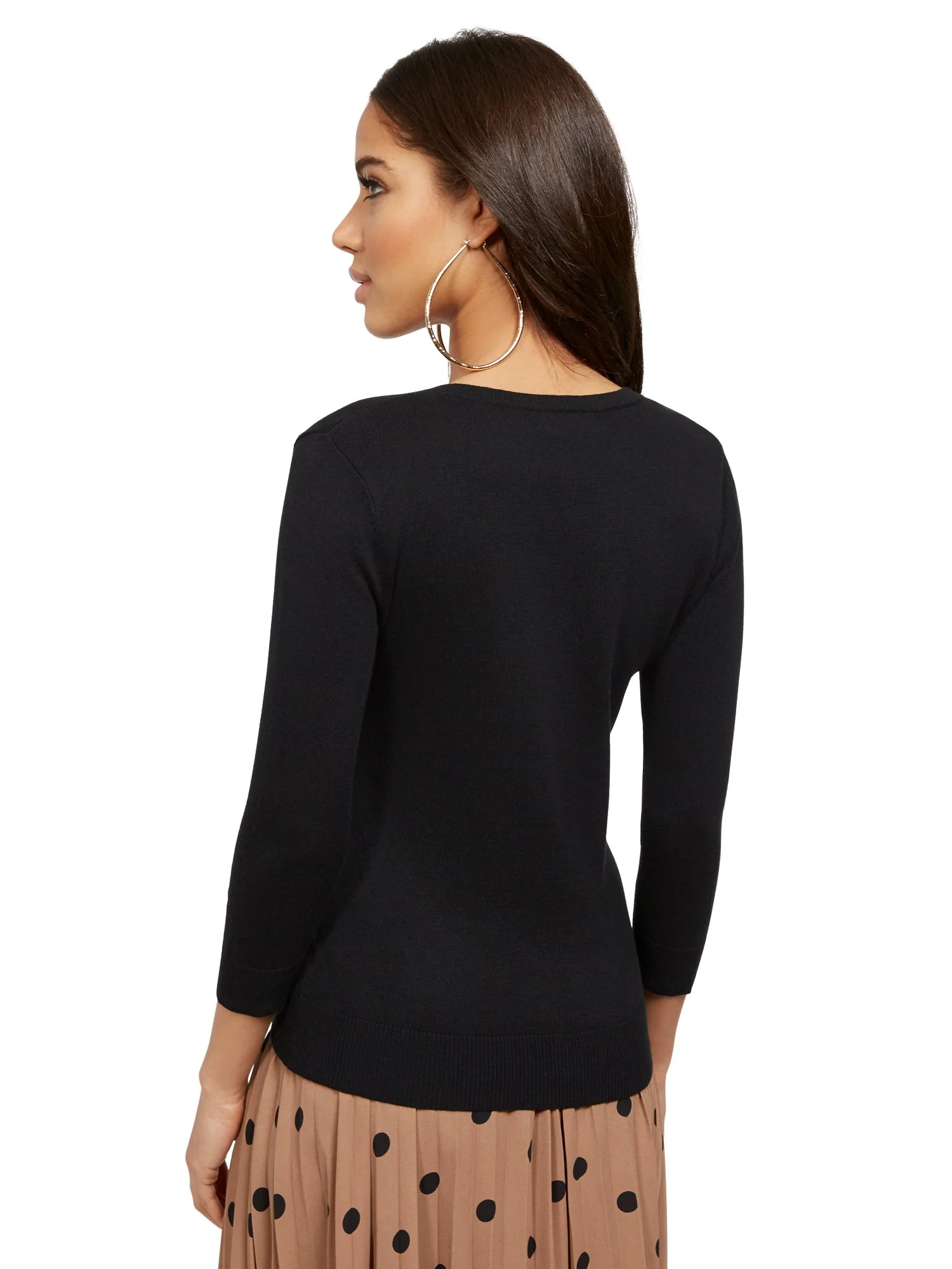 Enamel-Button Crewneck Chelsea Cardigan - Image 3